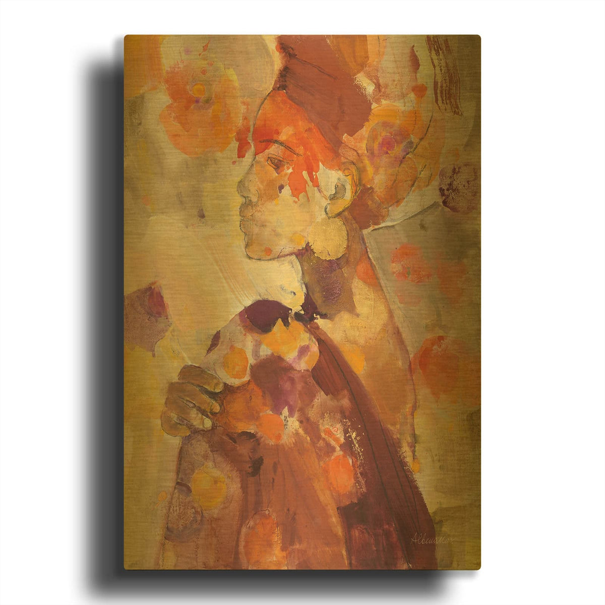 'Celebrate Beauty 2' By Albena Hristova Gold Metal Wall Art