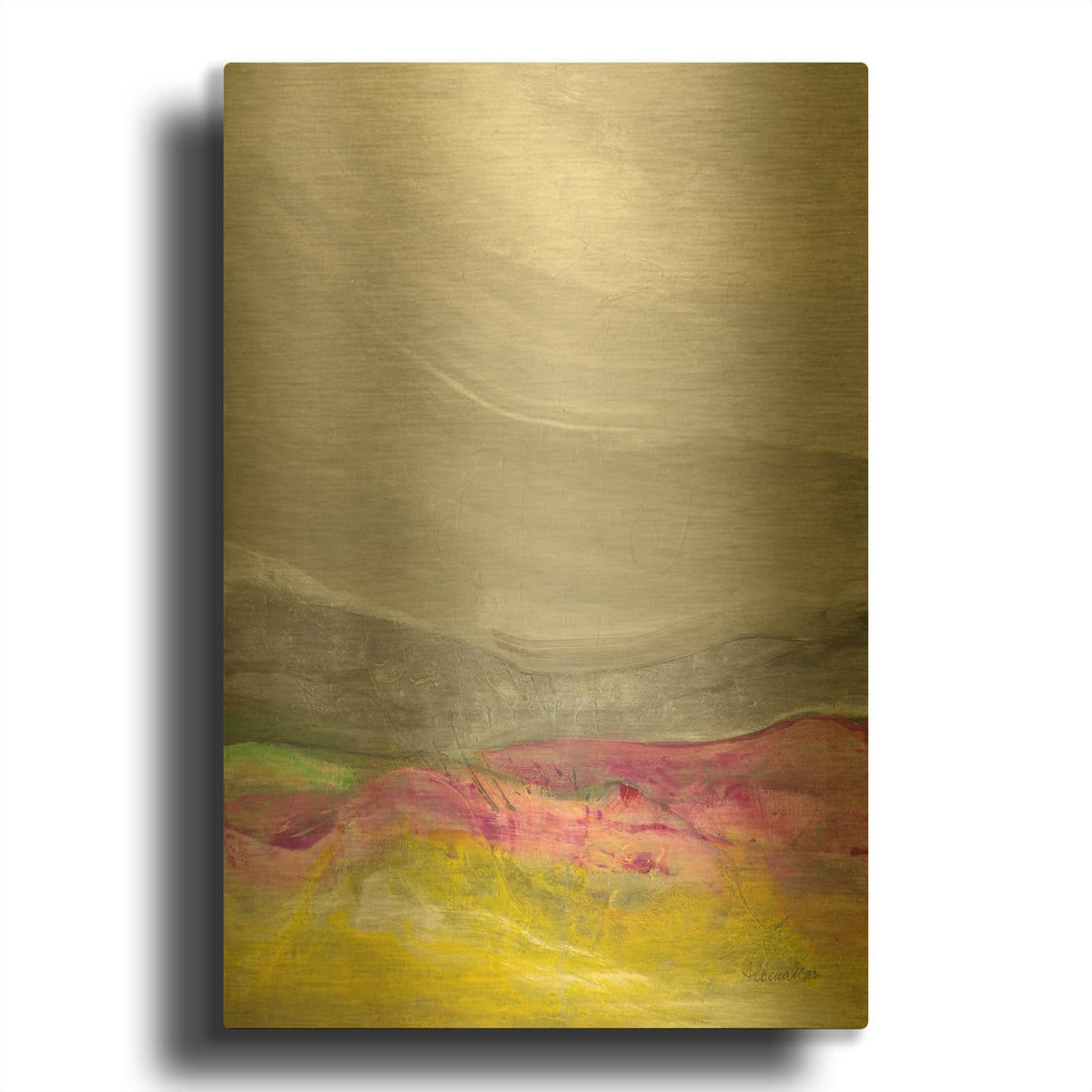 'Golden Valley 2' By Albena Hristova Gold Metal Wall Art