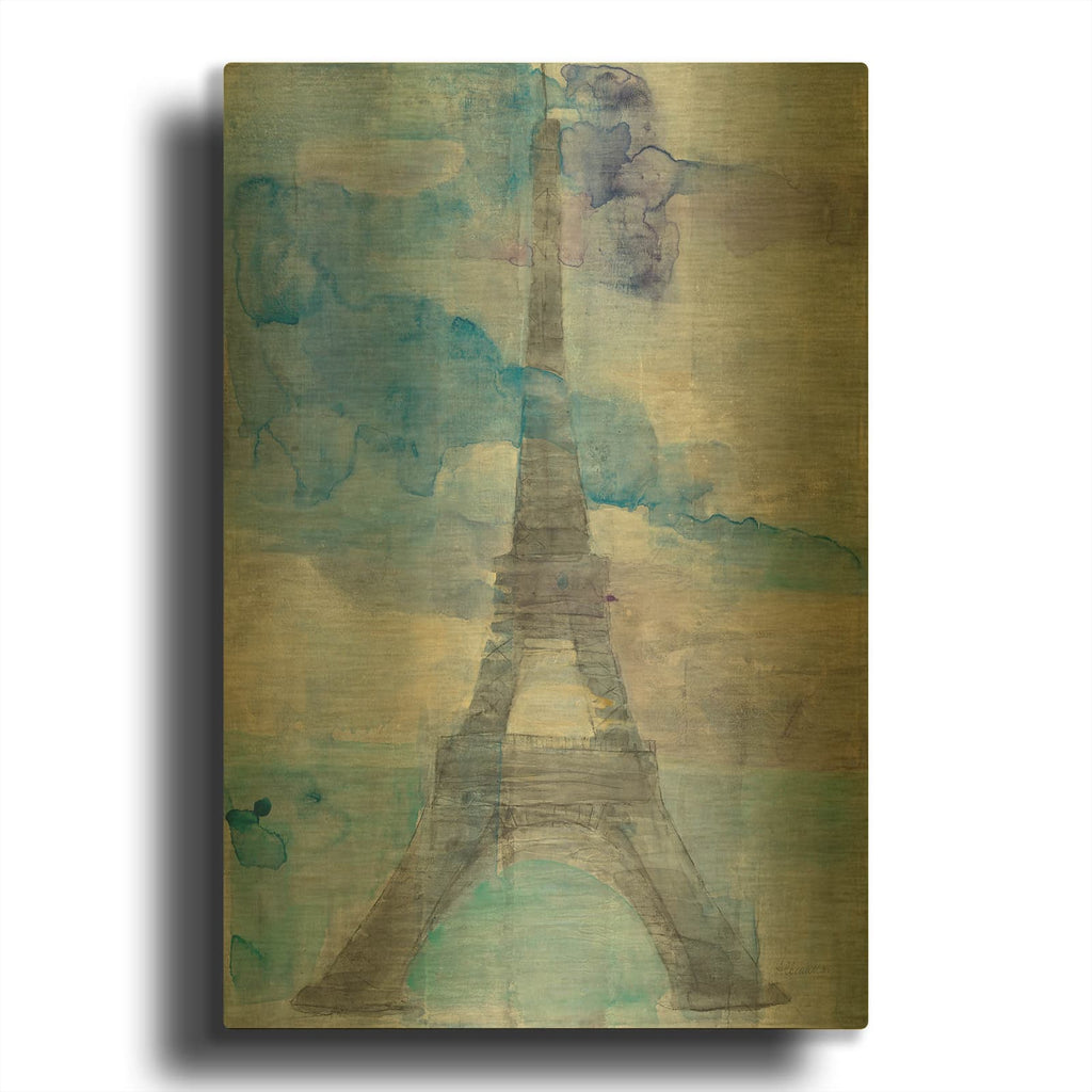 'Paris At Dusk 2' By Albena Hristova Gold Metal Wall Art
