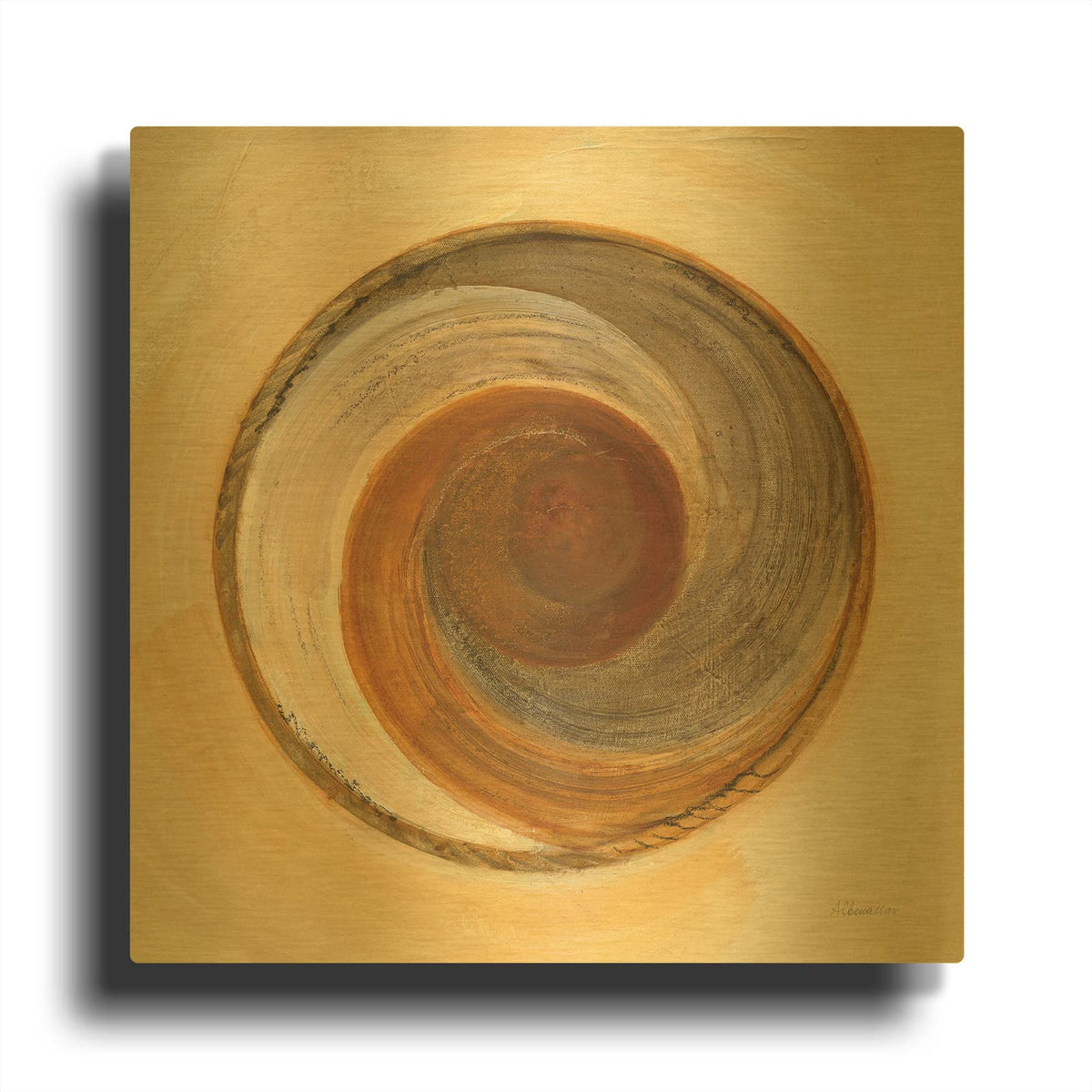 'Woven Beauty 1' By Albena Hristova Gold Metal Wall Art