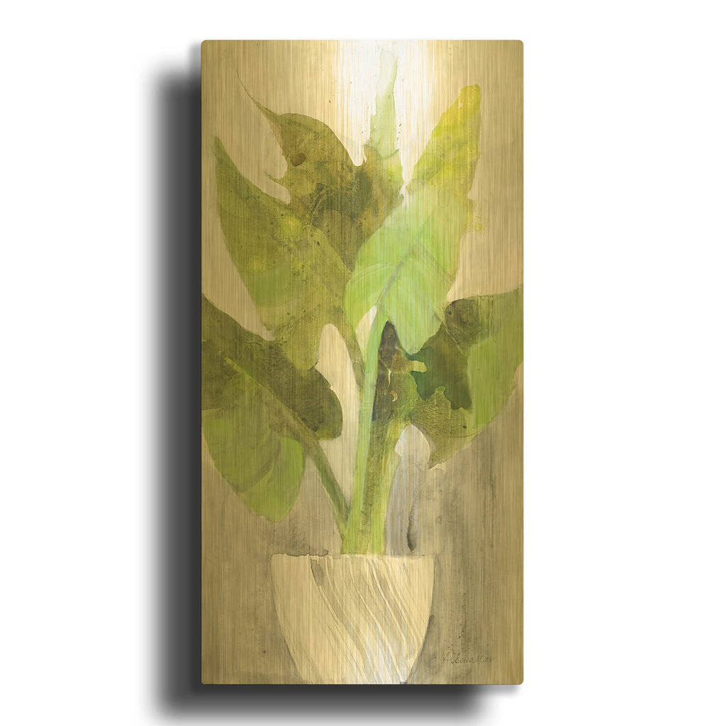 'Tropical Planter 1' By Albena Hristova Gold Metal Wall Art