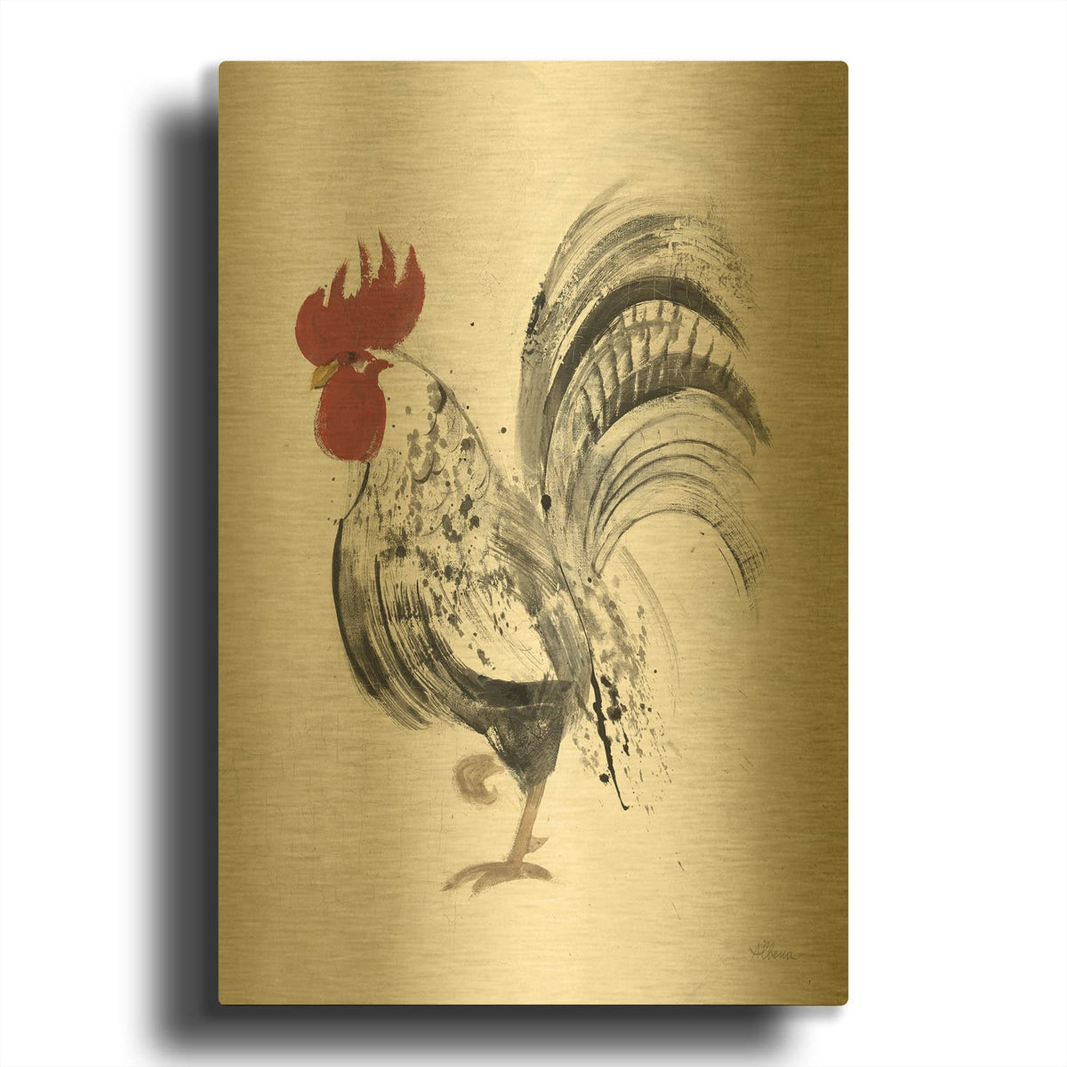 'Gents 2' By Albena Hristova Gold Metal Wall Art
