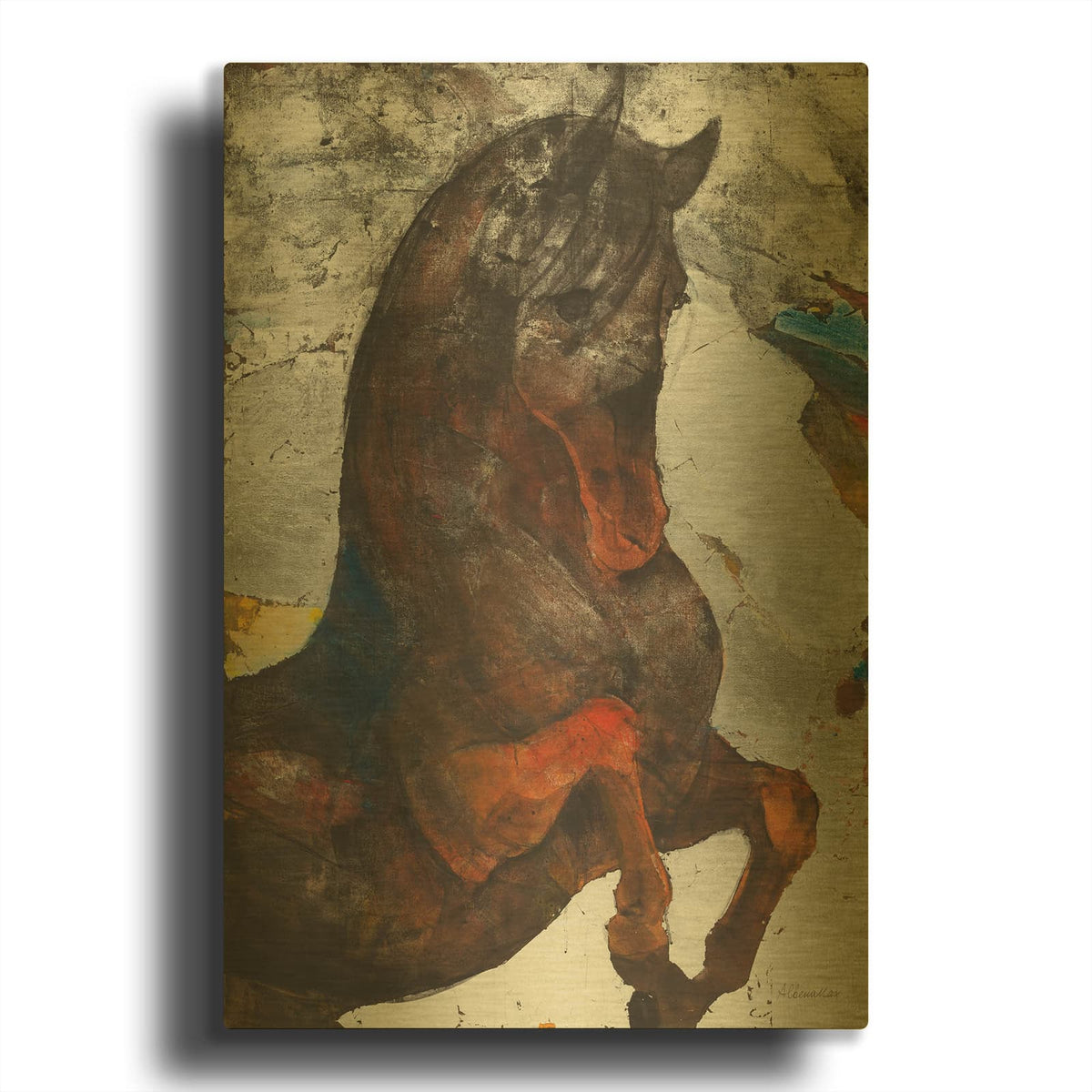 'Proud Spirit' By Albena Hristova Gold Metal Wall Art