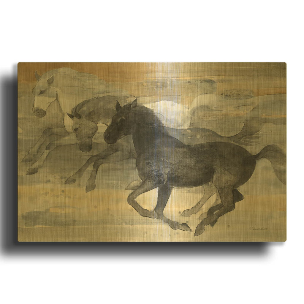 'Prancing Trio' By Albena Hristova Gold Metal Wall Art