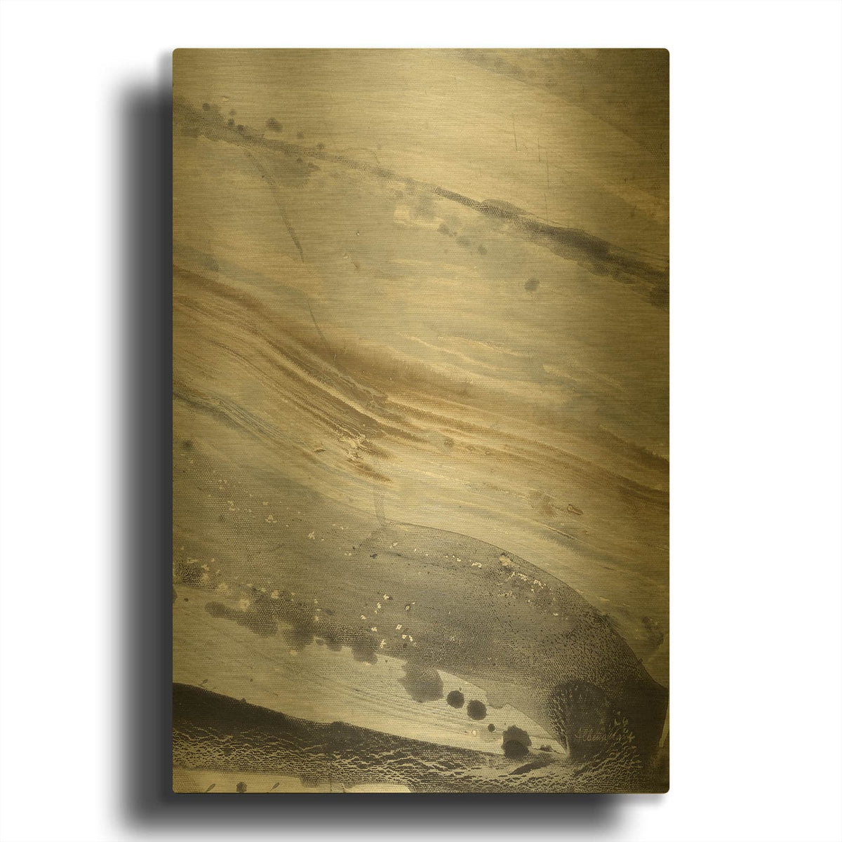 'Riverbank 4' By Albena Hristova Gold Metal Wall Art