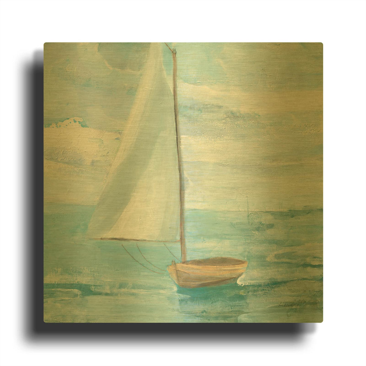 'Silver Sail Bright' By Albena Hristova Gold Metal Wall Art