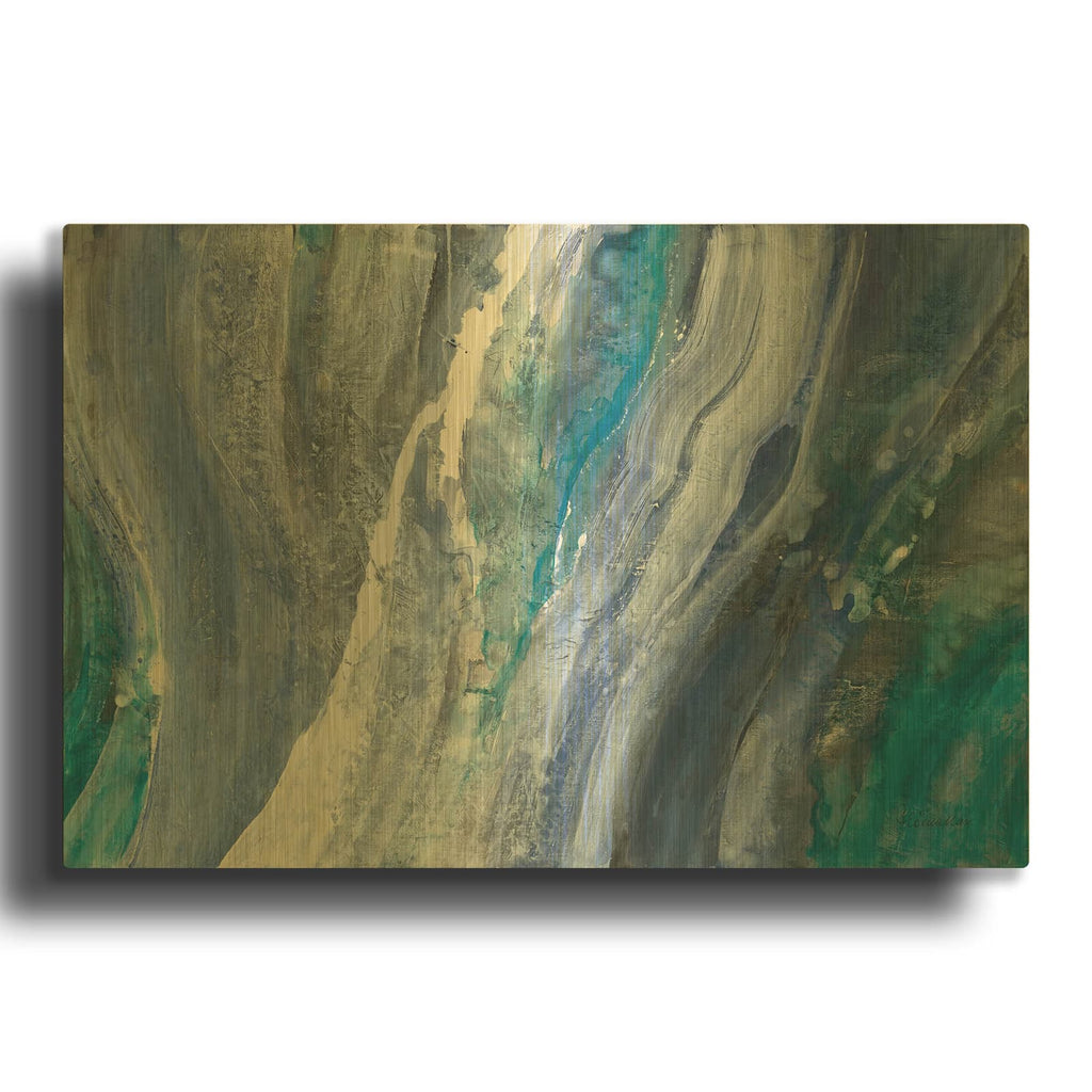 'Merging Rivers' By Albena Hristova Gold Metal Wall Art