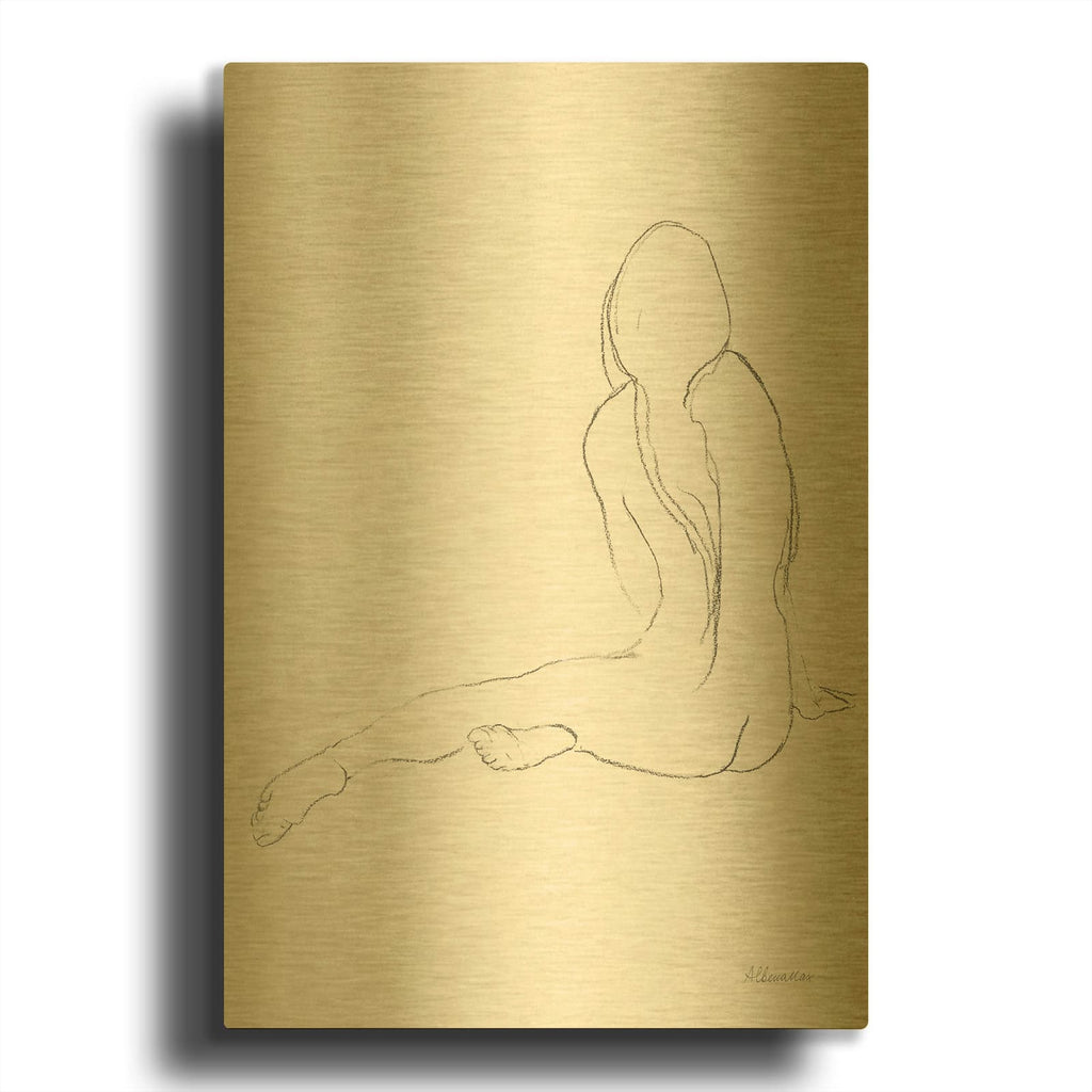 'Lounging Nudes 3' By Albena Hristova Gold Metal Wall Art