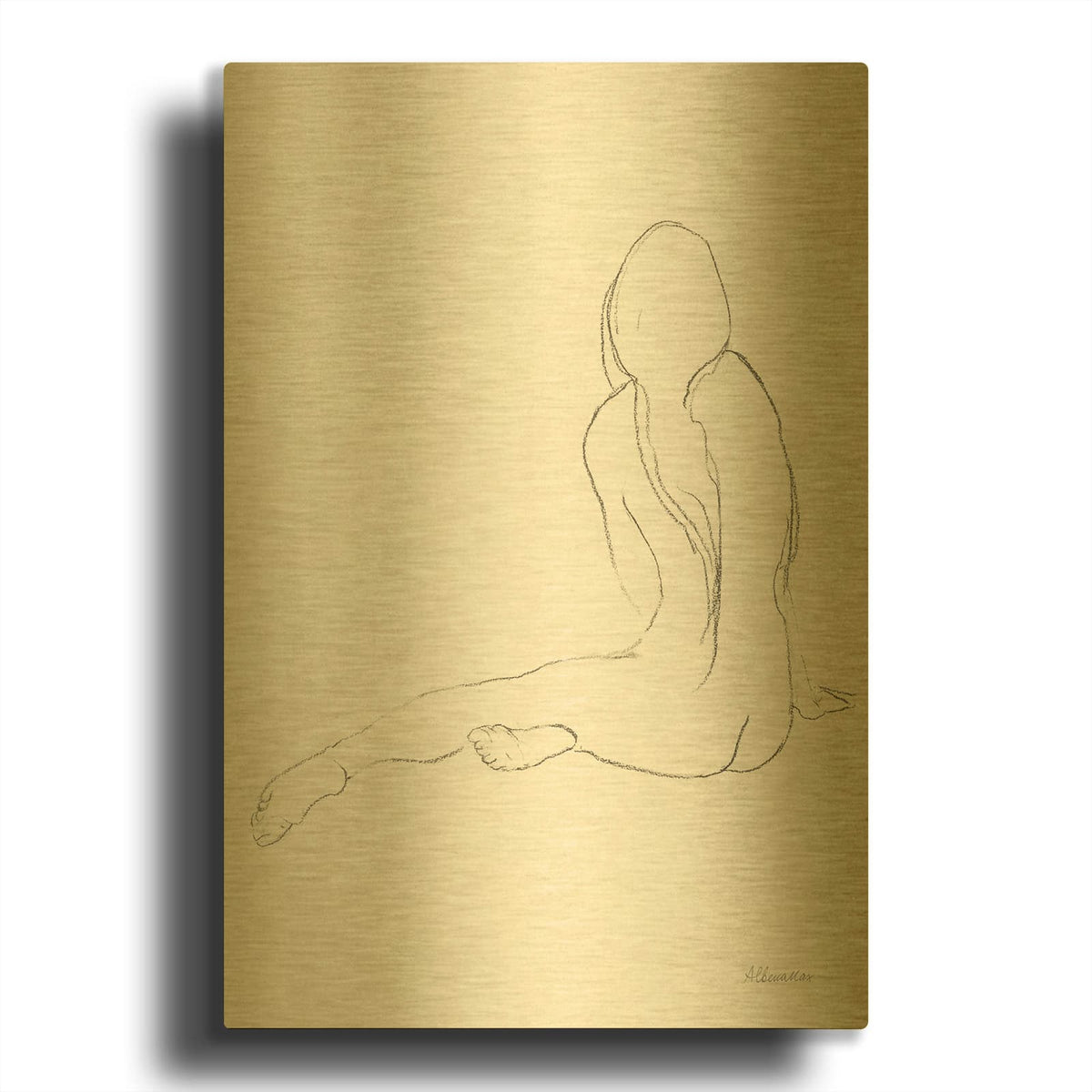 'Lounging Nudes 3' By Albena Hristova Gold Metal Wall Art