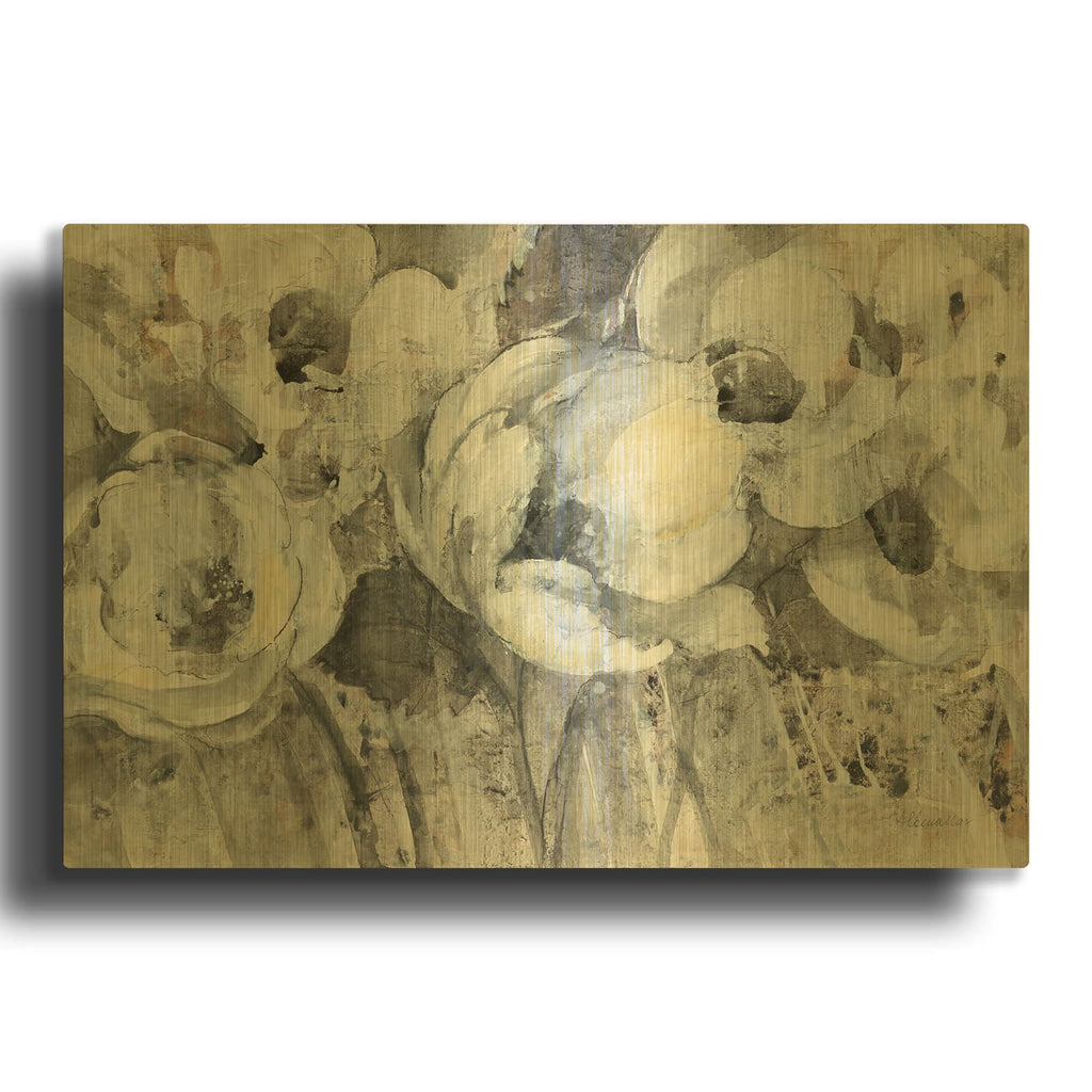 'Floral Fantasy' By Albena Hristova Gold Metal Wall Art