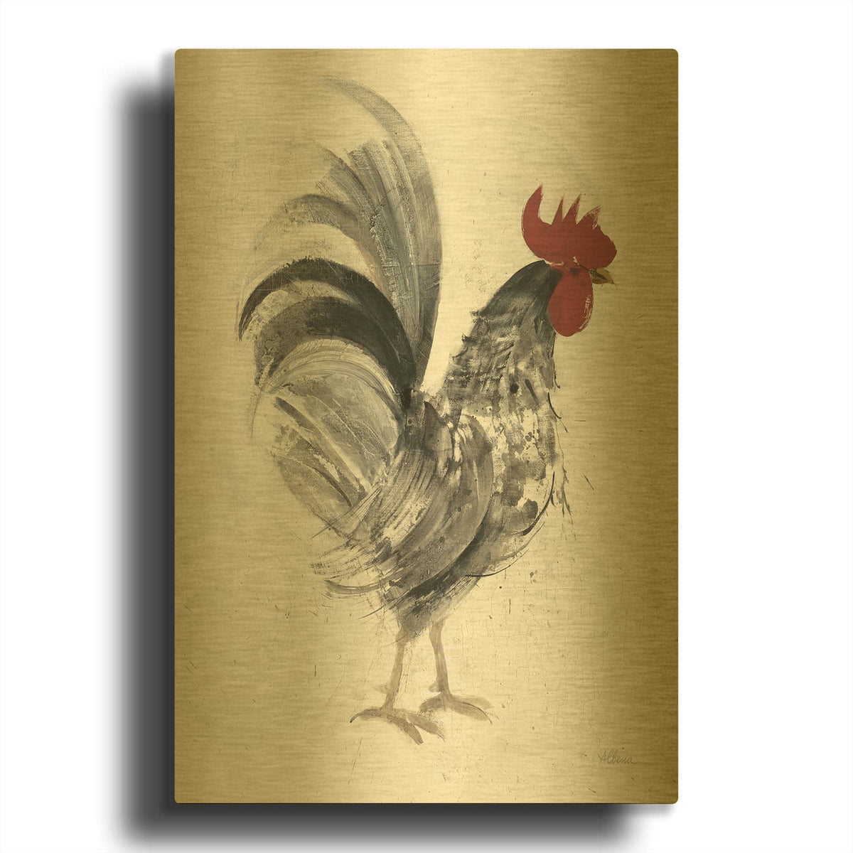 'Gents 1' By Albena Hristova Gold Metal Wall Art