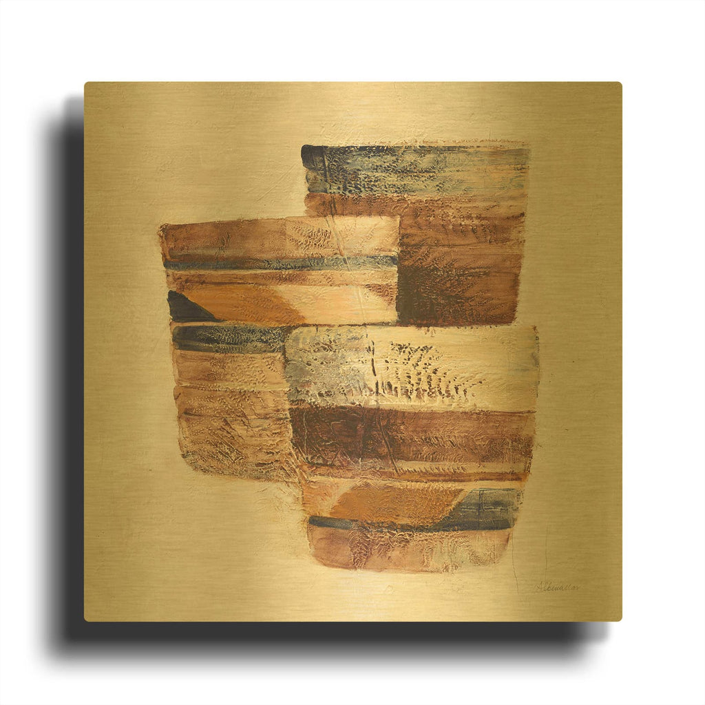 'Desert Still Life 2 Navy' By Albena Hristova Gold Metal Wall Art