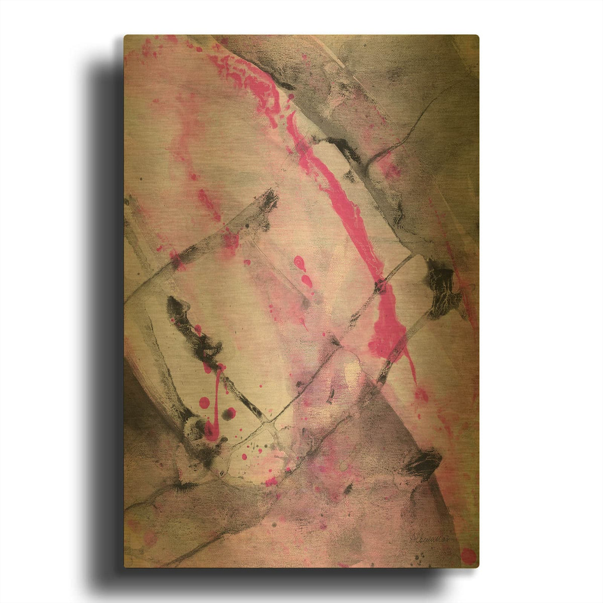 'Cracks In The Earth 2' By Albena Hristova Gold Metal Wall Art