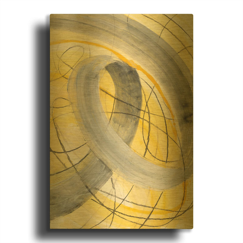'In The Mix 4' By Albena Hristova Gold Metal Wall Art