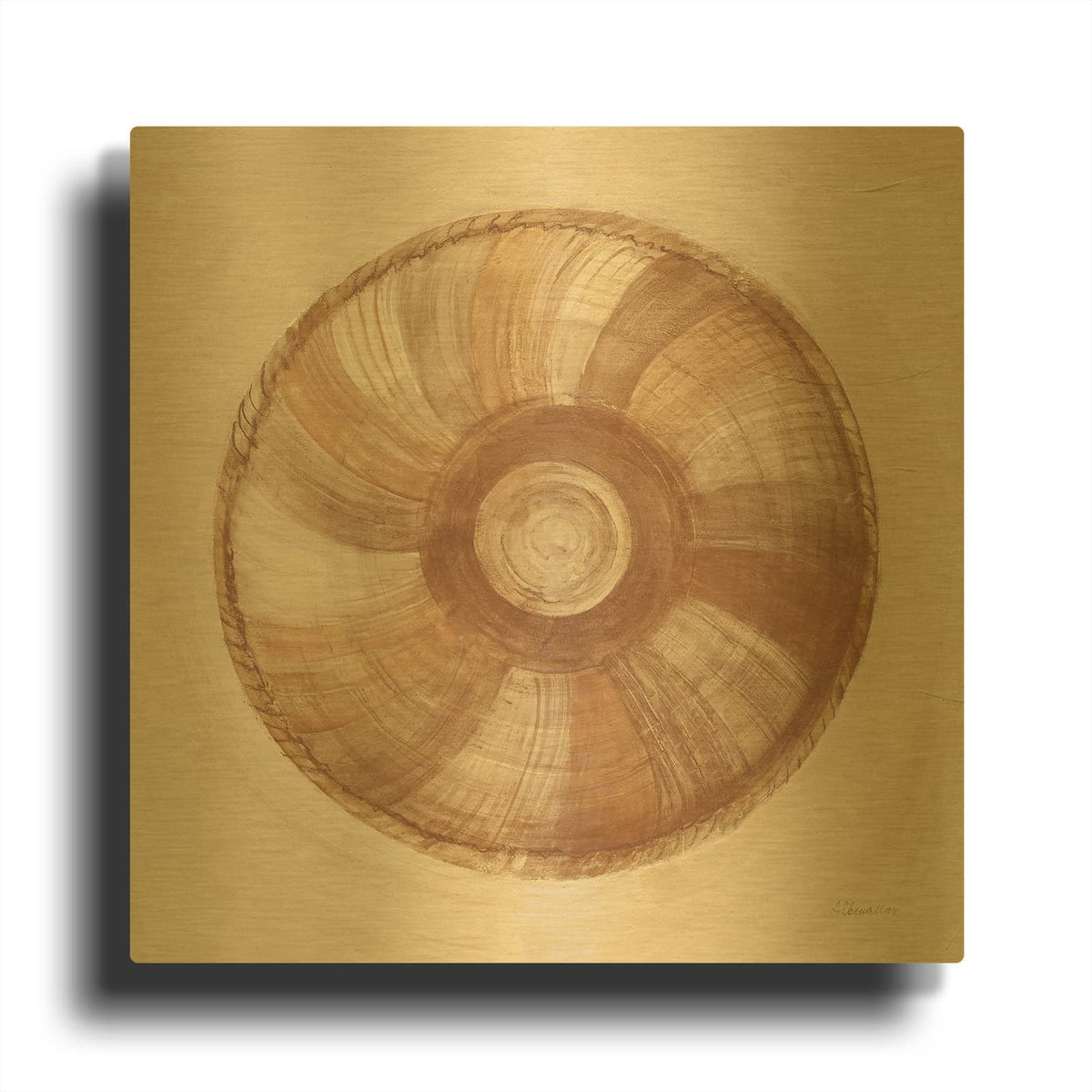 'Light Woven Beauty 2' By Albena Hristova Gold Metal Wall Art