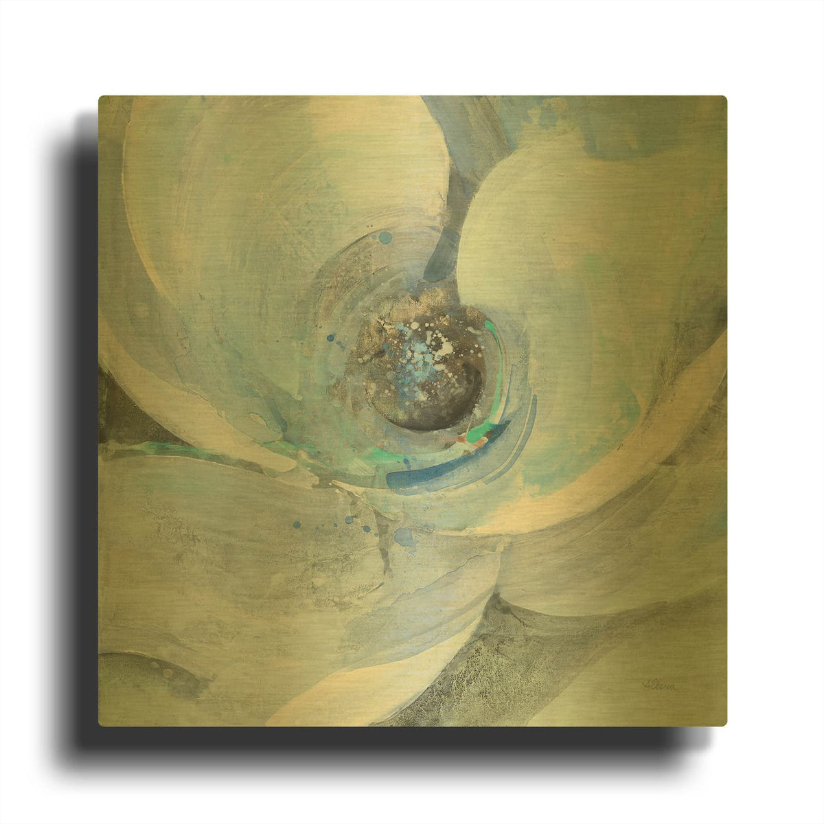 'Moonlight Magnolia 1' By Albena Hristova Gold Metal Wall Art