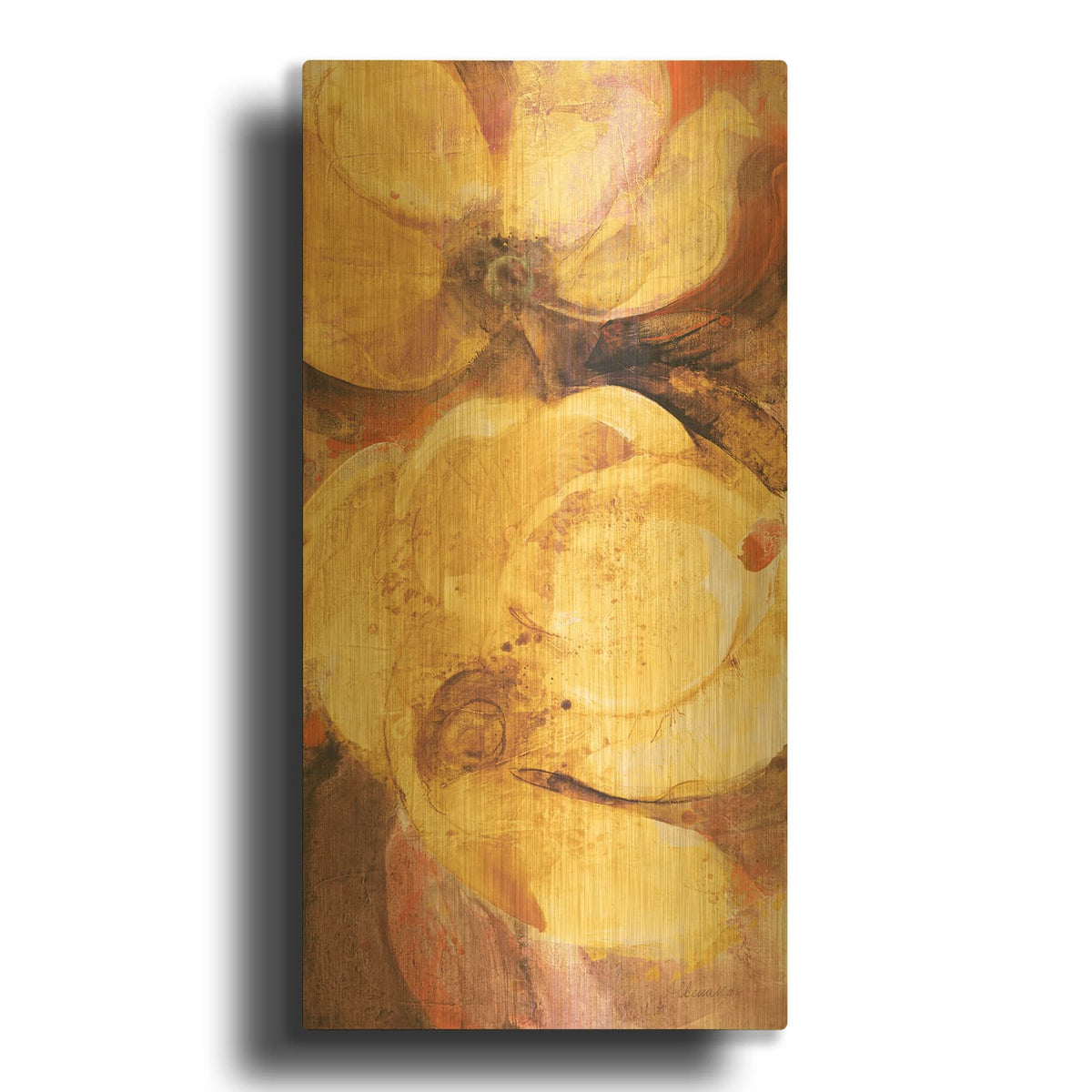 'Fall Garden 2' By Albena Hristova Gold Metal Wall Art