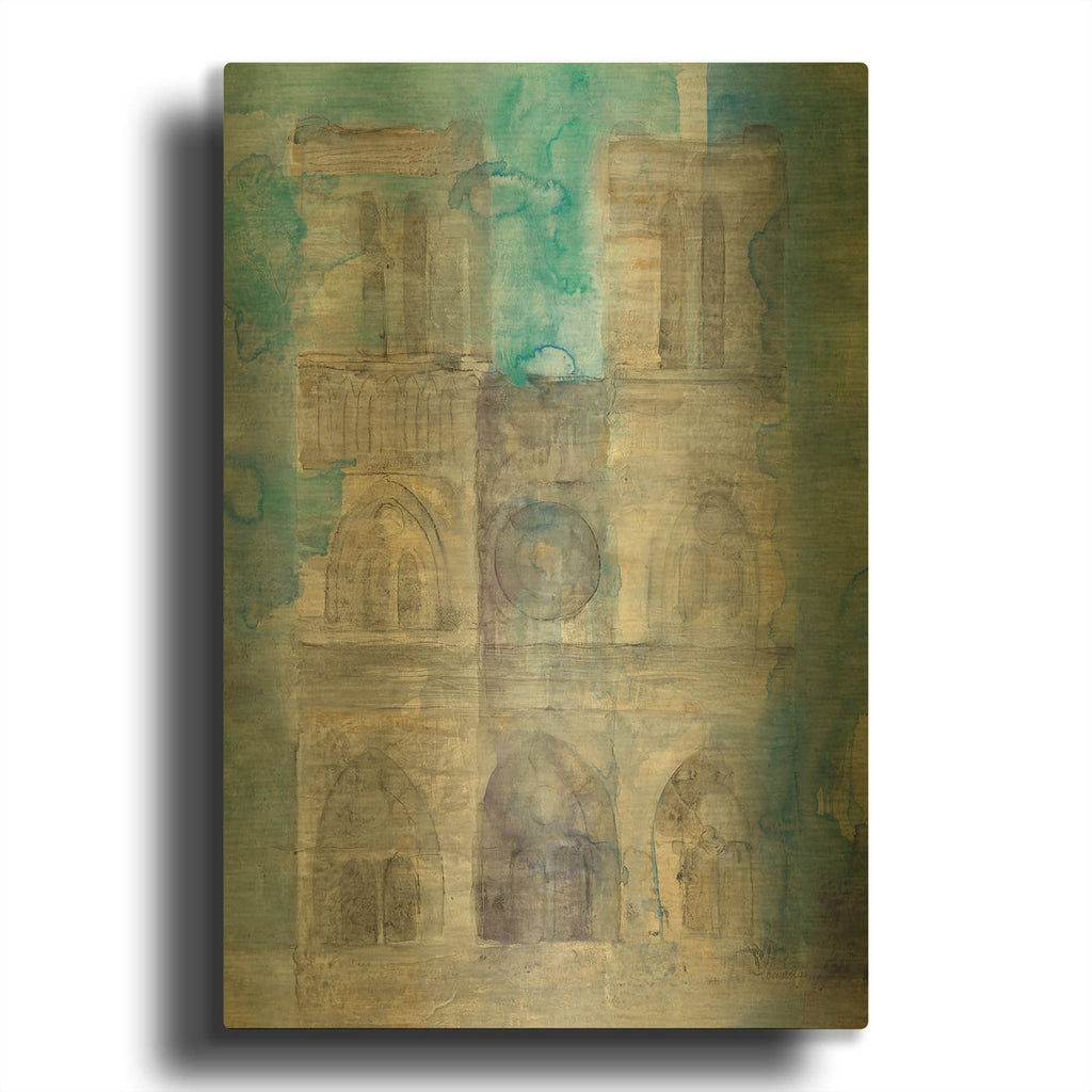 'Paris At Dusk 1' By Albena Hristova Gold Metal Wall Art