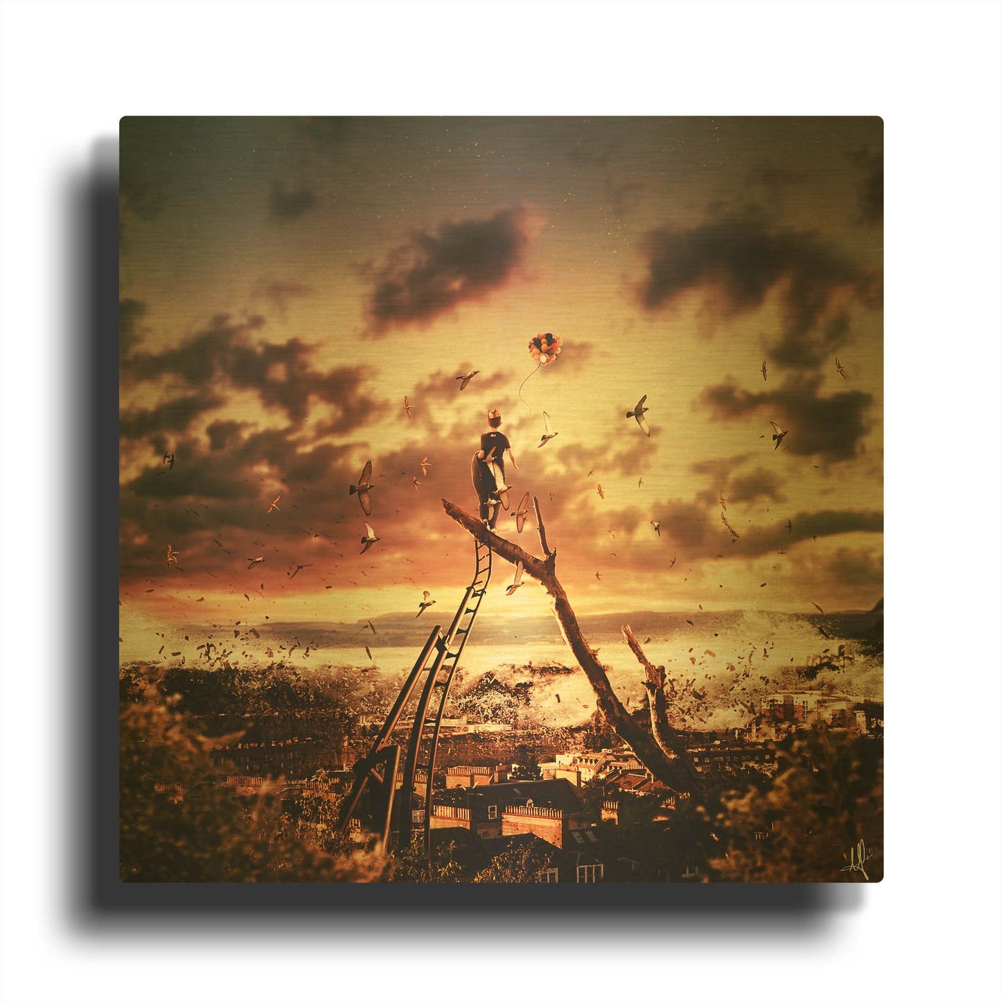 'King For A Day' By Mario Sanchez Nevado Gold Metal Wall Art