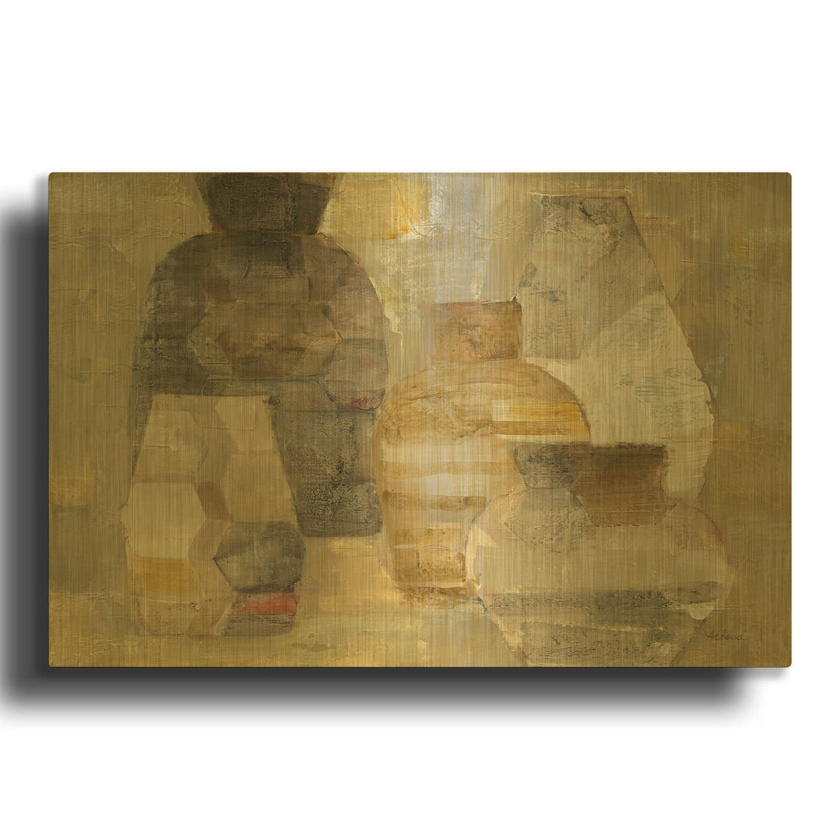 'Farmhouse Still Life Warm' By Albena Hristova Gold Metal Wall Art