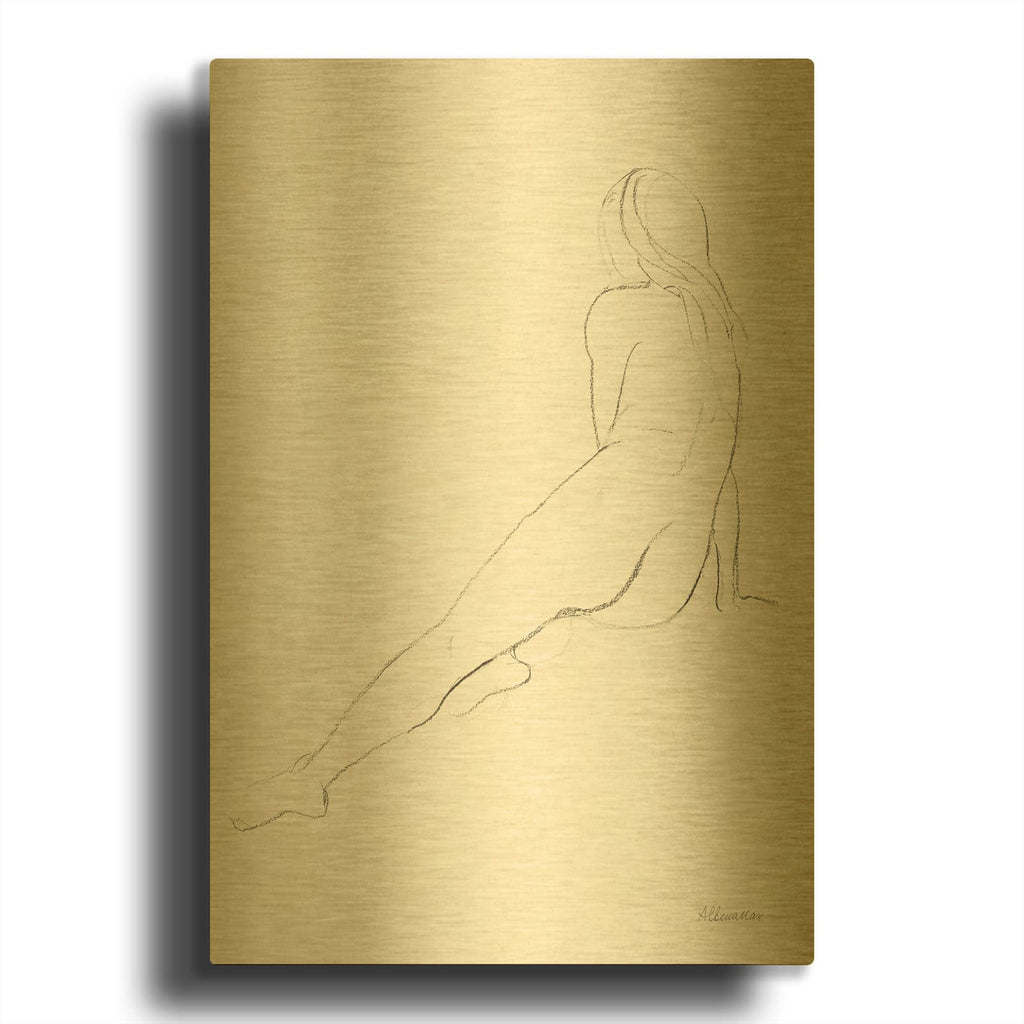 'Lounging Nudes 4' By Albena Hristova Gold Metal Wall Art
