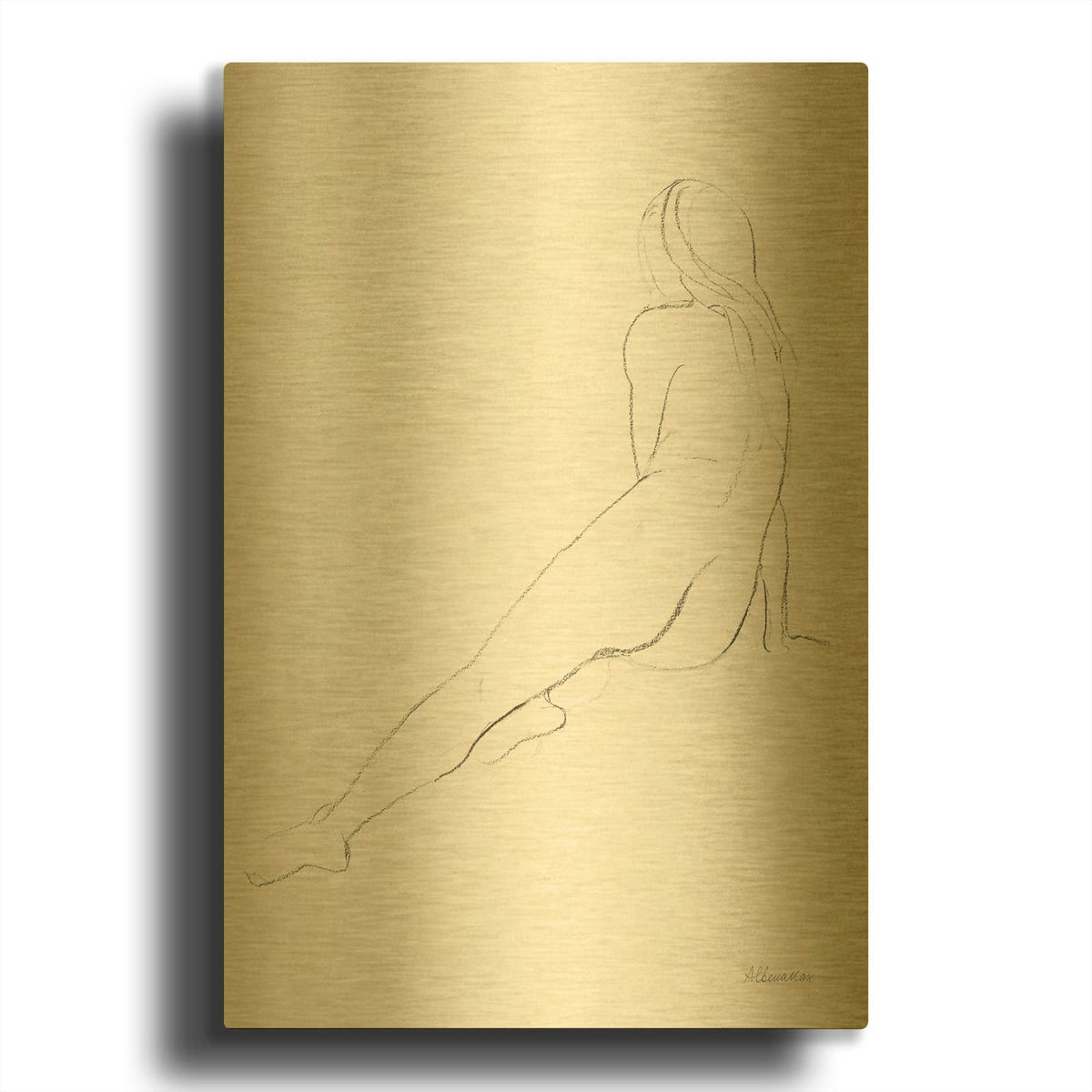 'Lounging Nudes 4' By Albena Hristova Gold Metal Wall Art