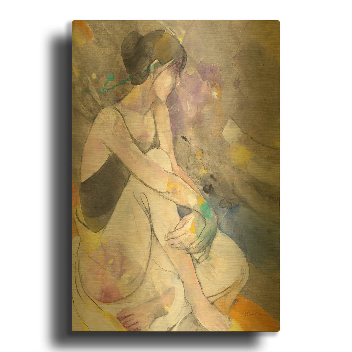 'Ballerina 1' By Albena Hristova Gold Metal Wall Art