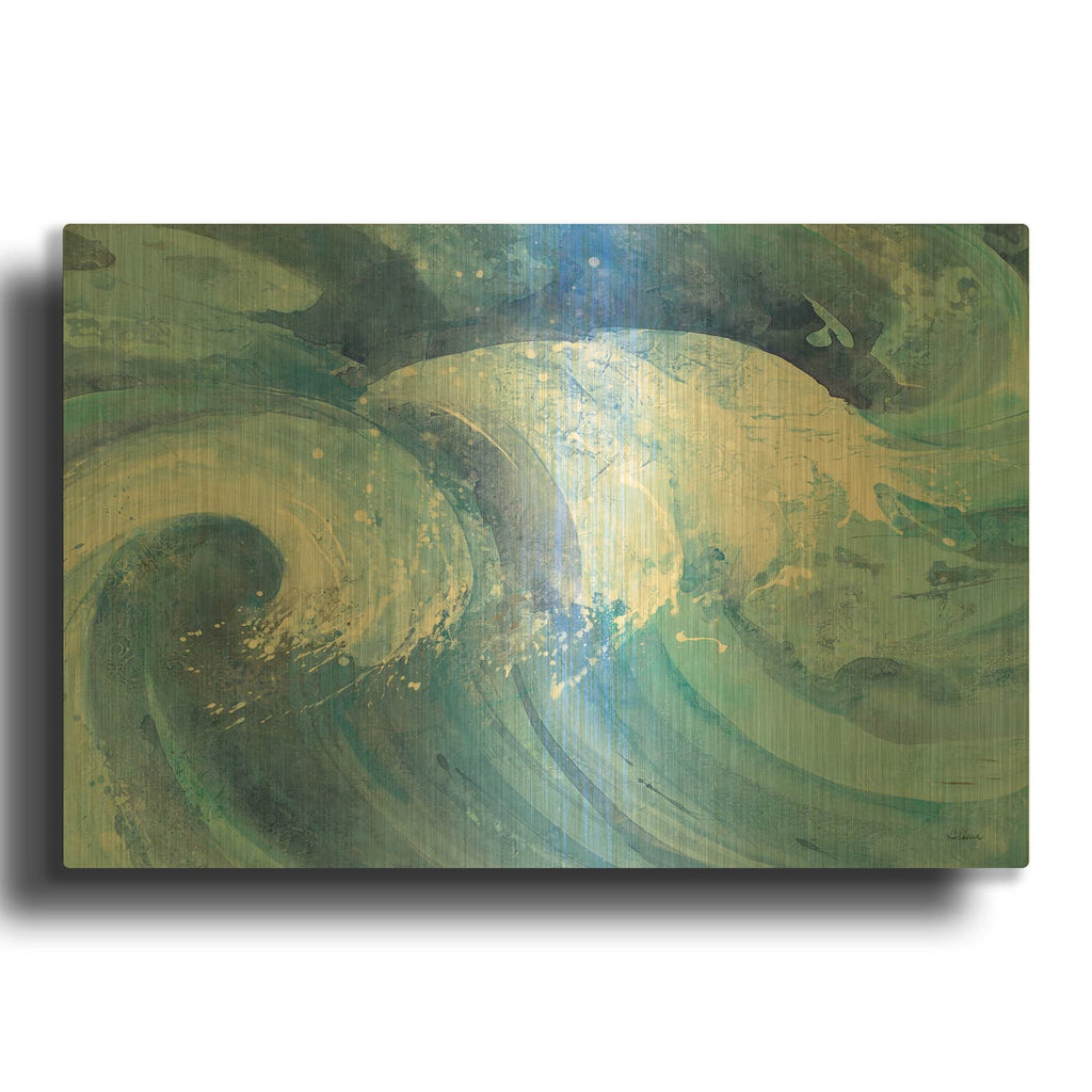 '25002 - The Big Wave Crop' By Albena Hristova Gold Metal Wall Art