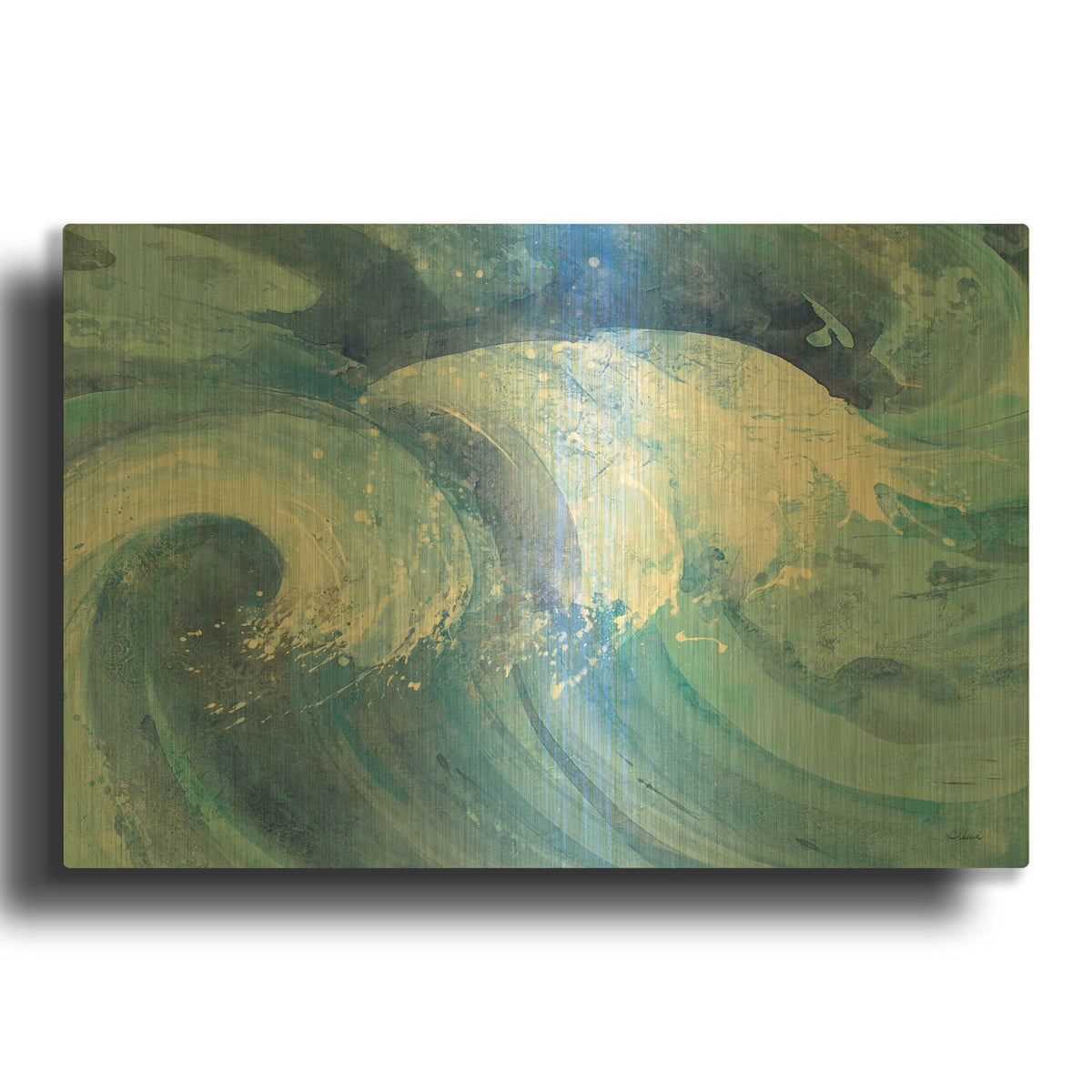 '25002 - The Big Wave Crop' By Albena Hristova Gold Metal Wall Art