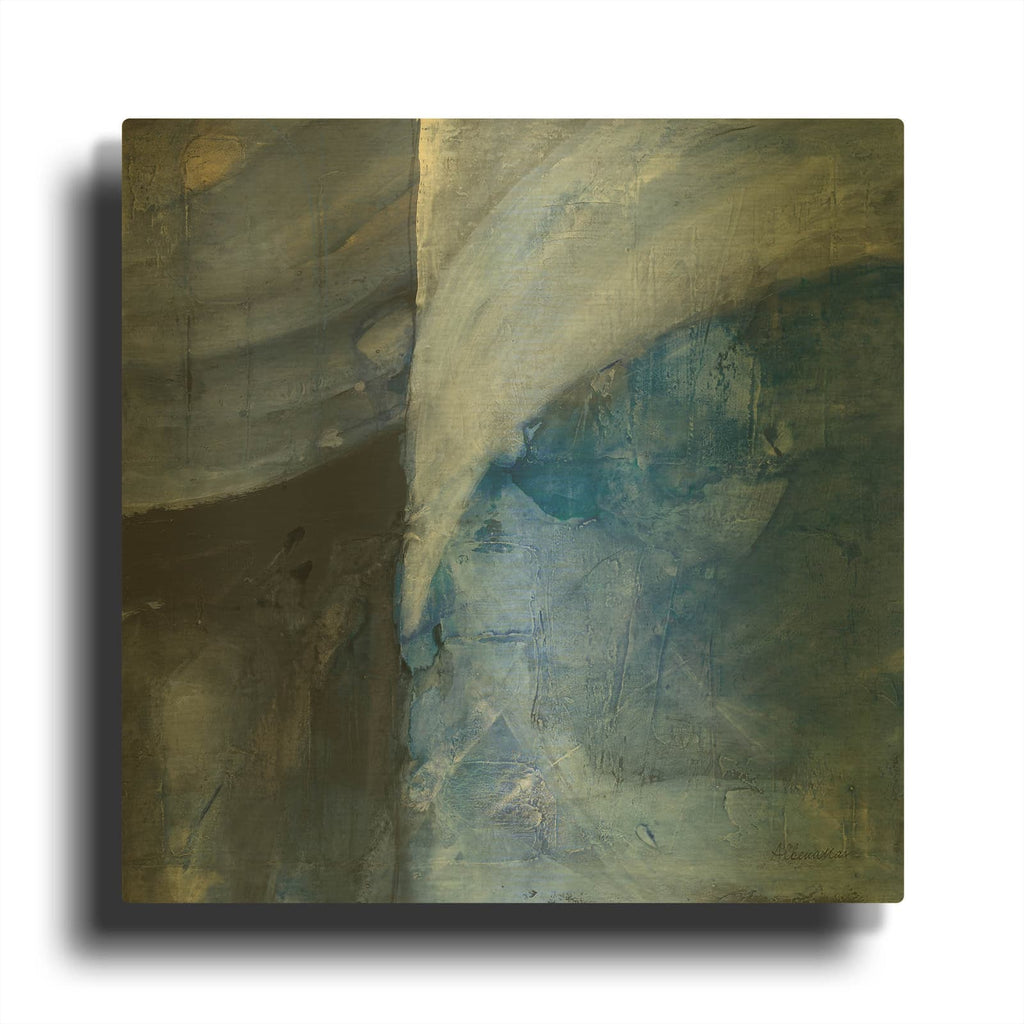 'Blue Mood' By Albena Hristova Gold Metal Wall Art