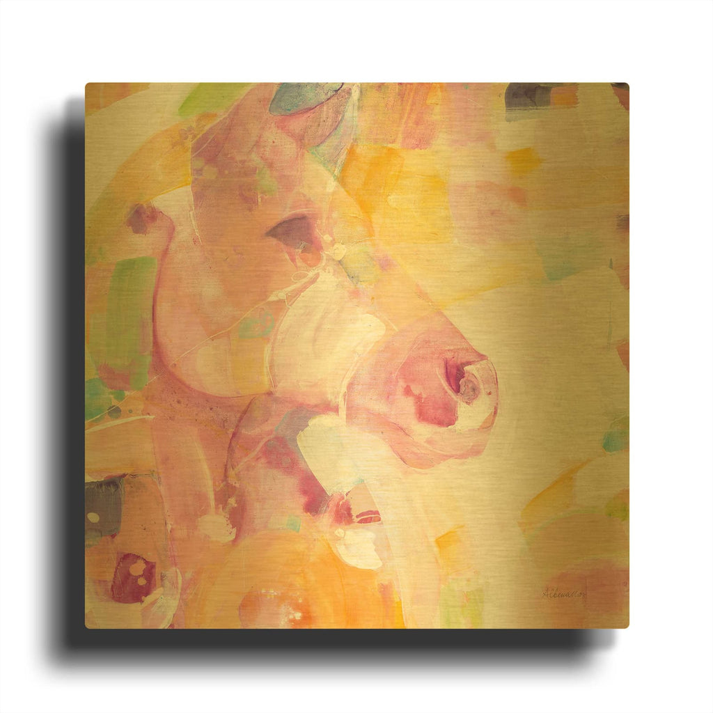 'Kaleidoscope Horse 1' By Albena Hristova Gold Metal Wall Art