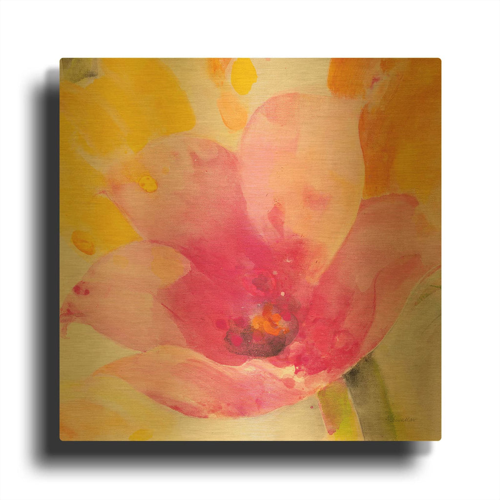 'Bright Tulips 4' By Albena Hristova Gold Metal Wall Art