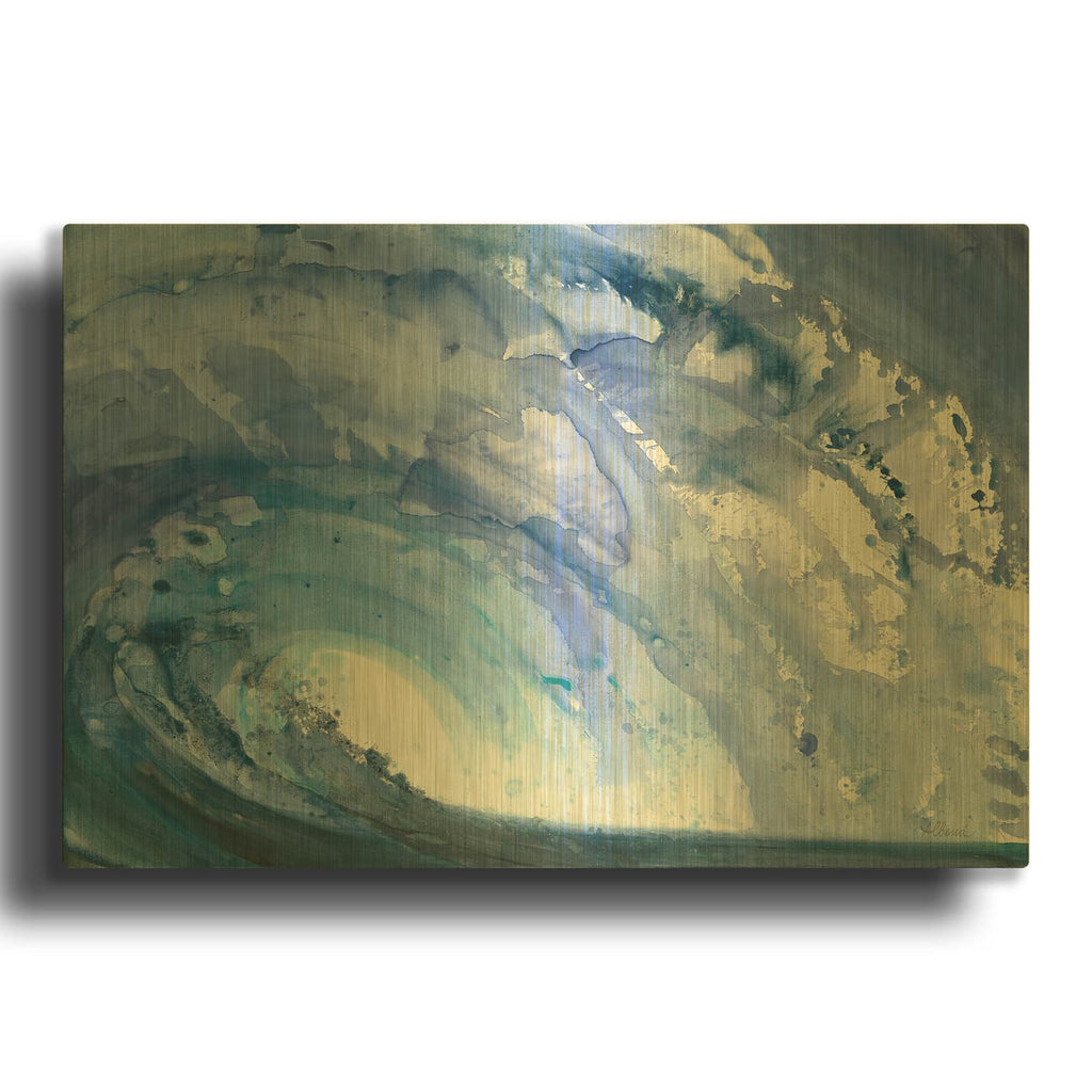 'Barrel Wave' By Albena Hristova Gold Metal Wall Art