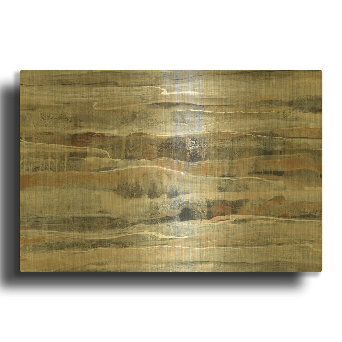'Spring Stream' By Albena Hristova Gold Metal Wall Art