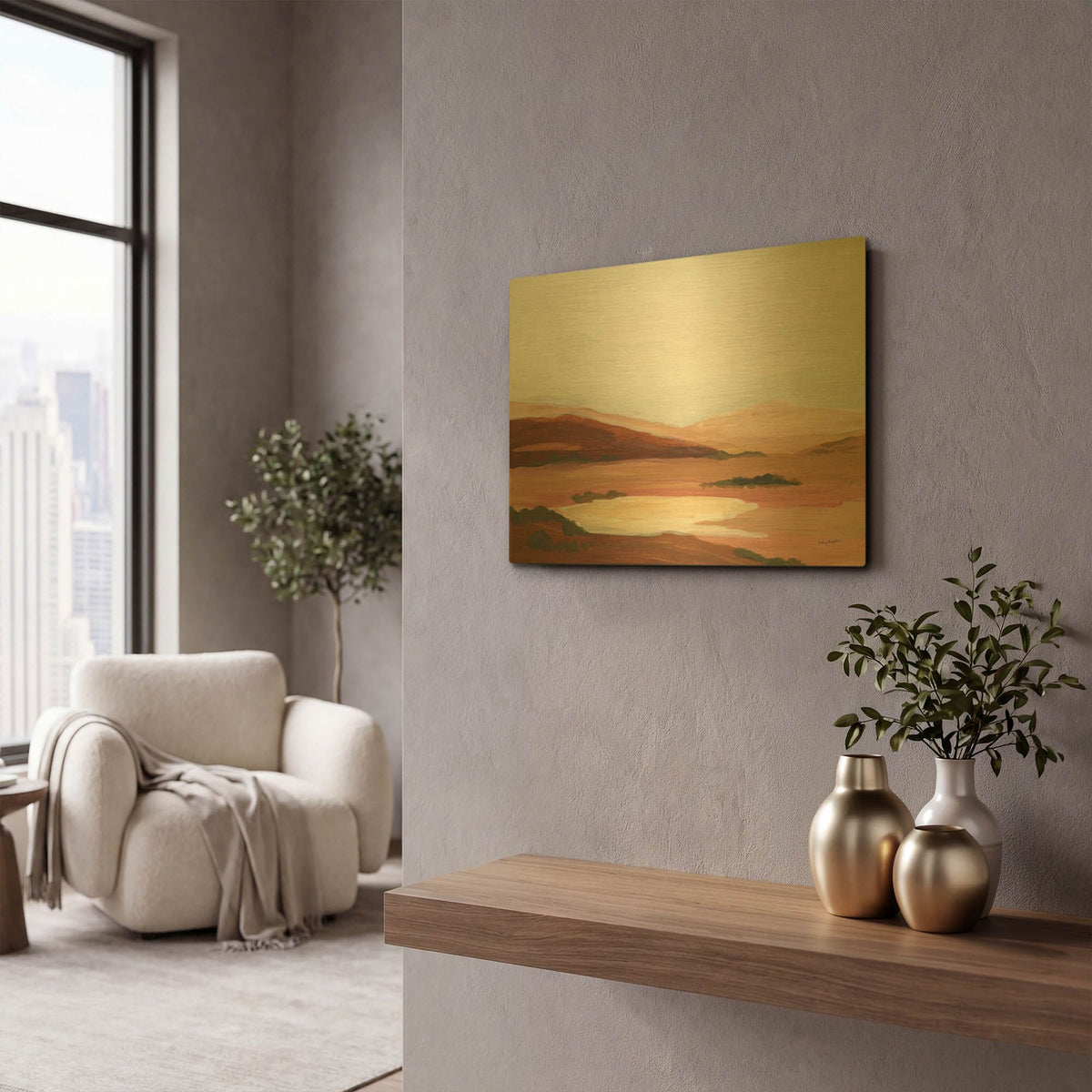 'Laurel Lowland 1' By Haley Knighten Gold Metal Wall Art