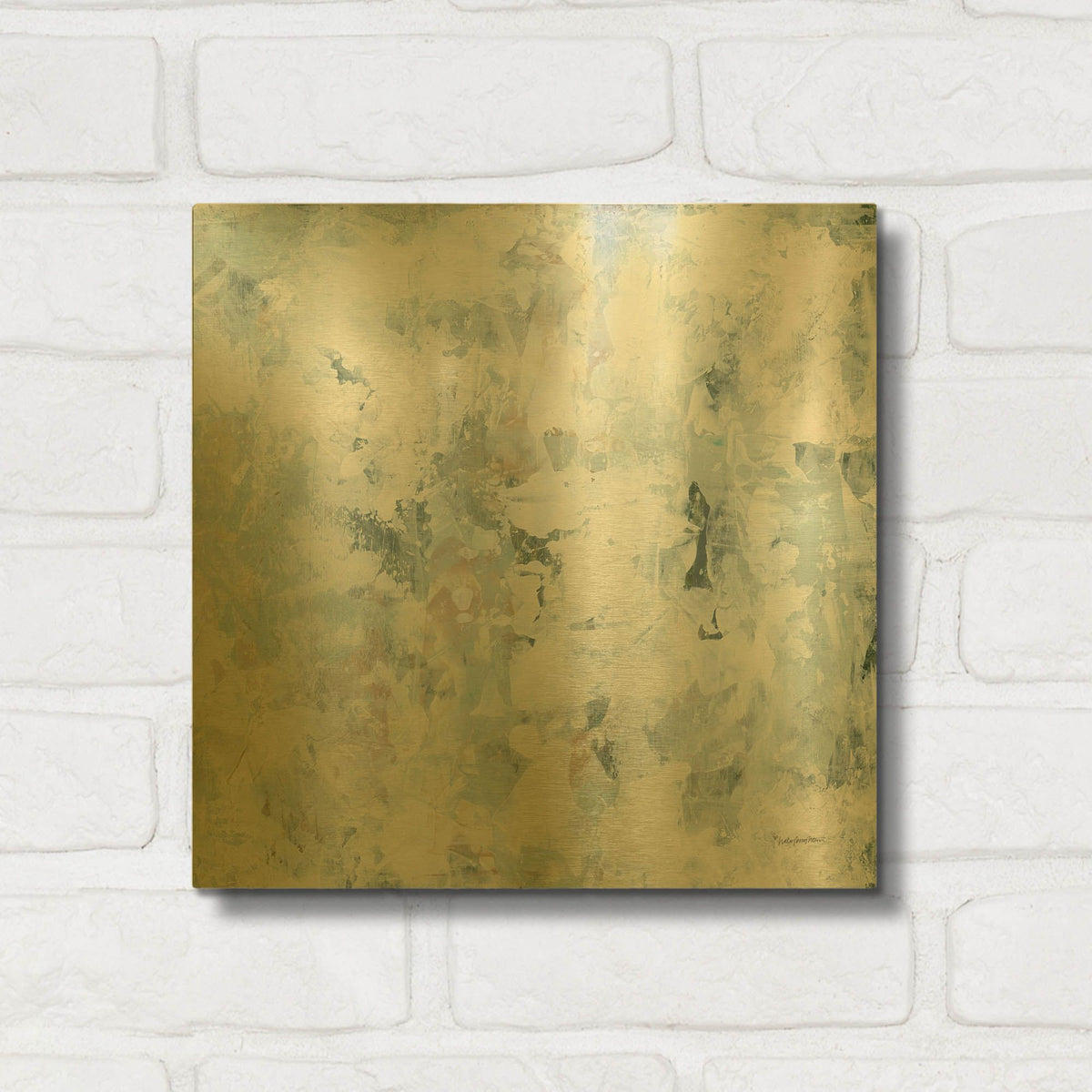 'Pale Gray 4' By Haley Knighten Gold Metal Wall Art