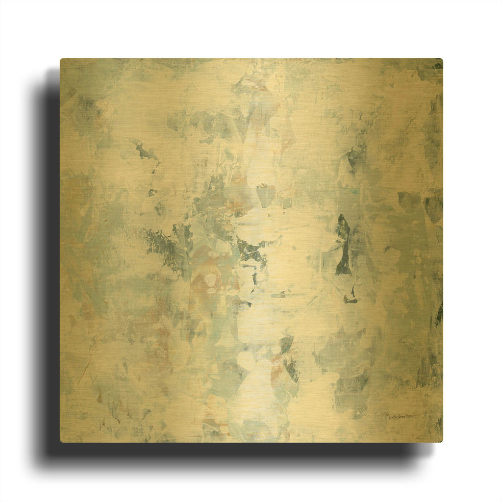 'Pale Gray 4' By Haley Knighten Gold Metal Wall Art