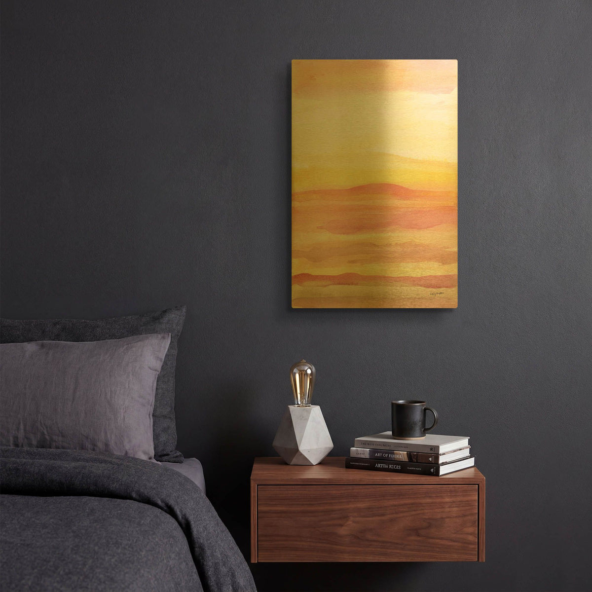 'Pink Sunrise 1' By Haley Knighten Gold Metal Wall Art