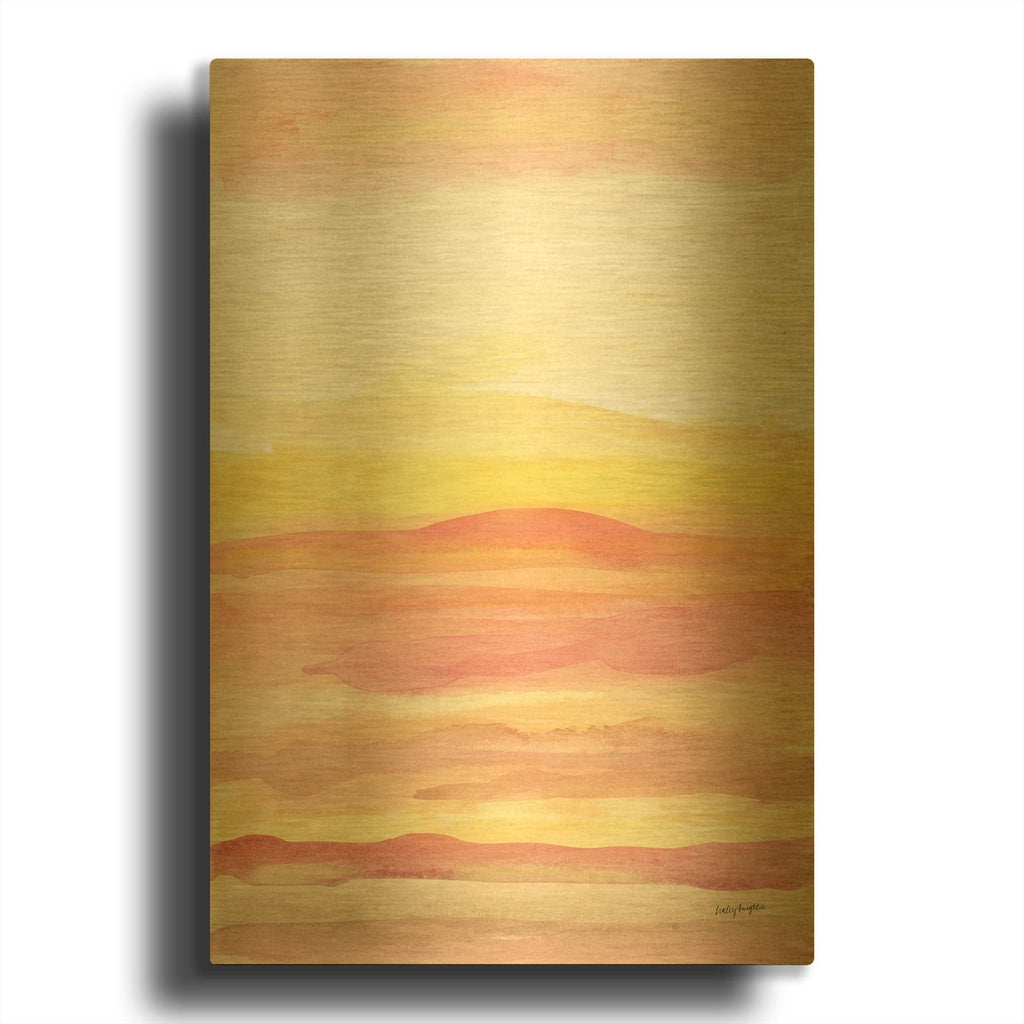 'Pink Sunrise 1' By Haley Knighten Gold Metal Wall Art