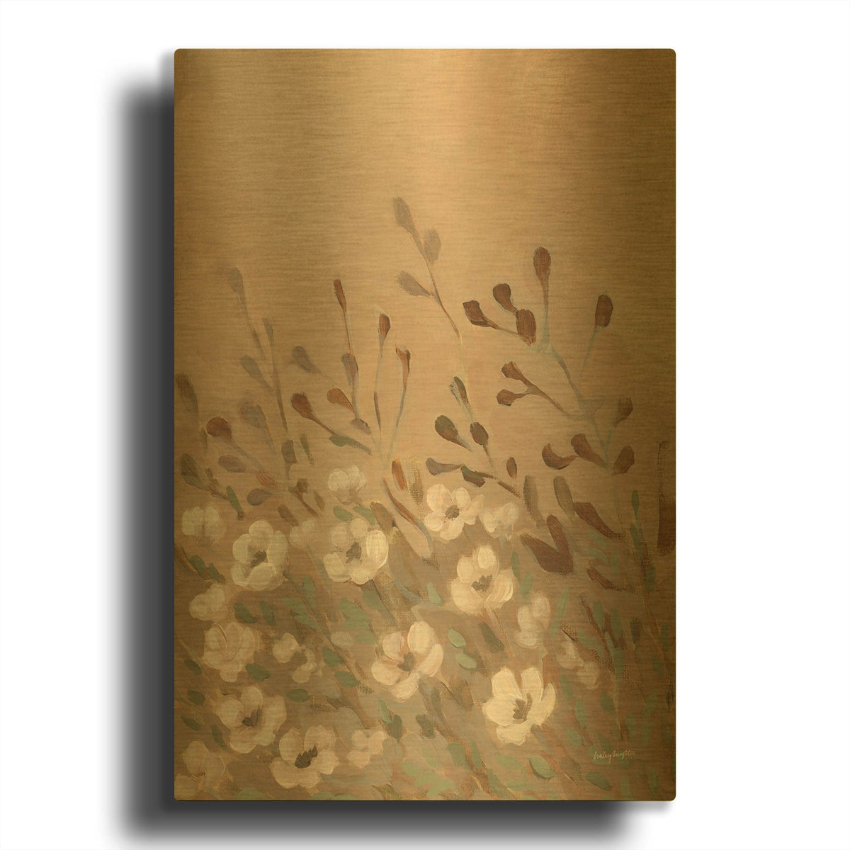 'Fawn Meadow' By Haley Knighten Gold Metal Wall Art