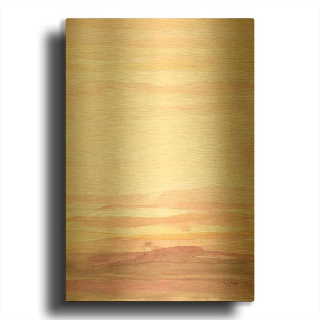 'Pink Sunset 2' By Haley Knighten Gold Metal Wall Art