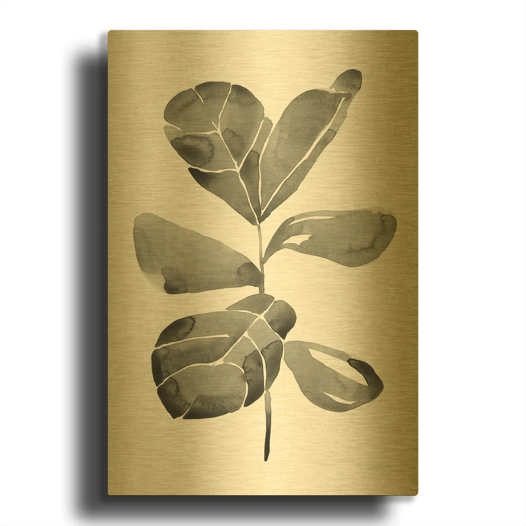 'Fiddle Leaf 3' By Haley Knighten Gold Metal Wall Art