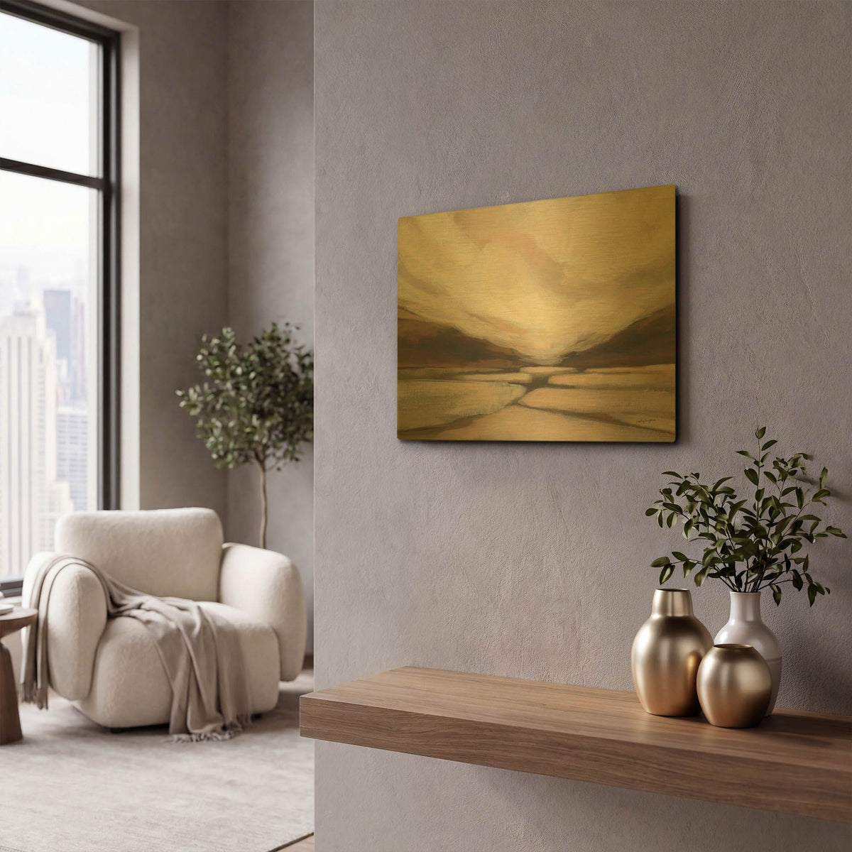 'Auburn Canyon' By Haley Knighten Gold Metal Wall Art