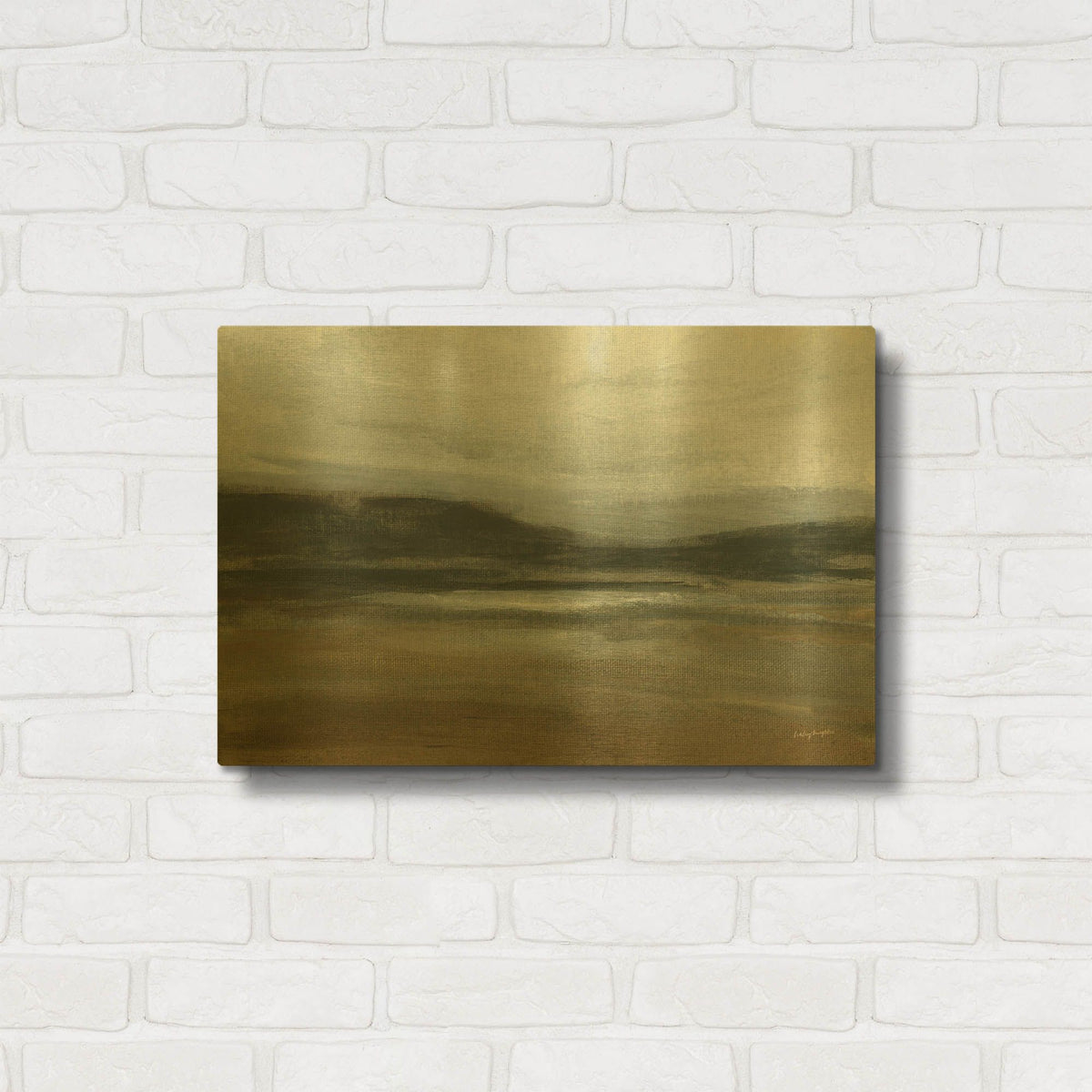 'Misty River Valley' By Haley Knighten Gold Metal Wall Art