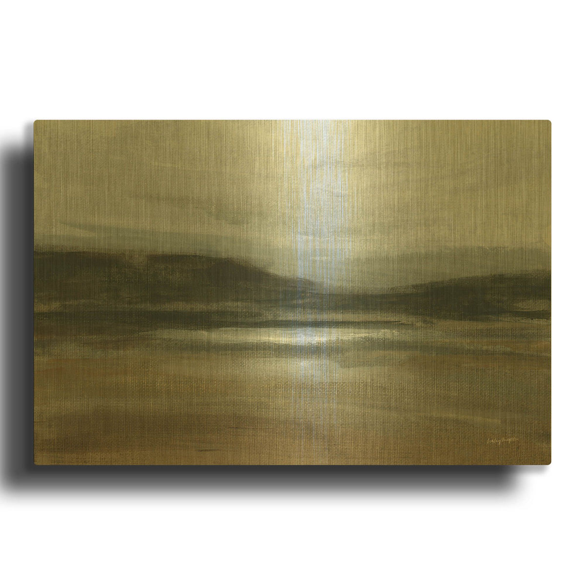 'Misty River Valley' By Haley Knighten Gold Metal Wall Art