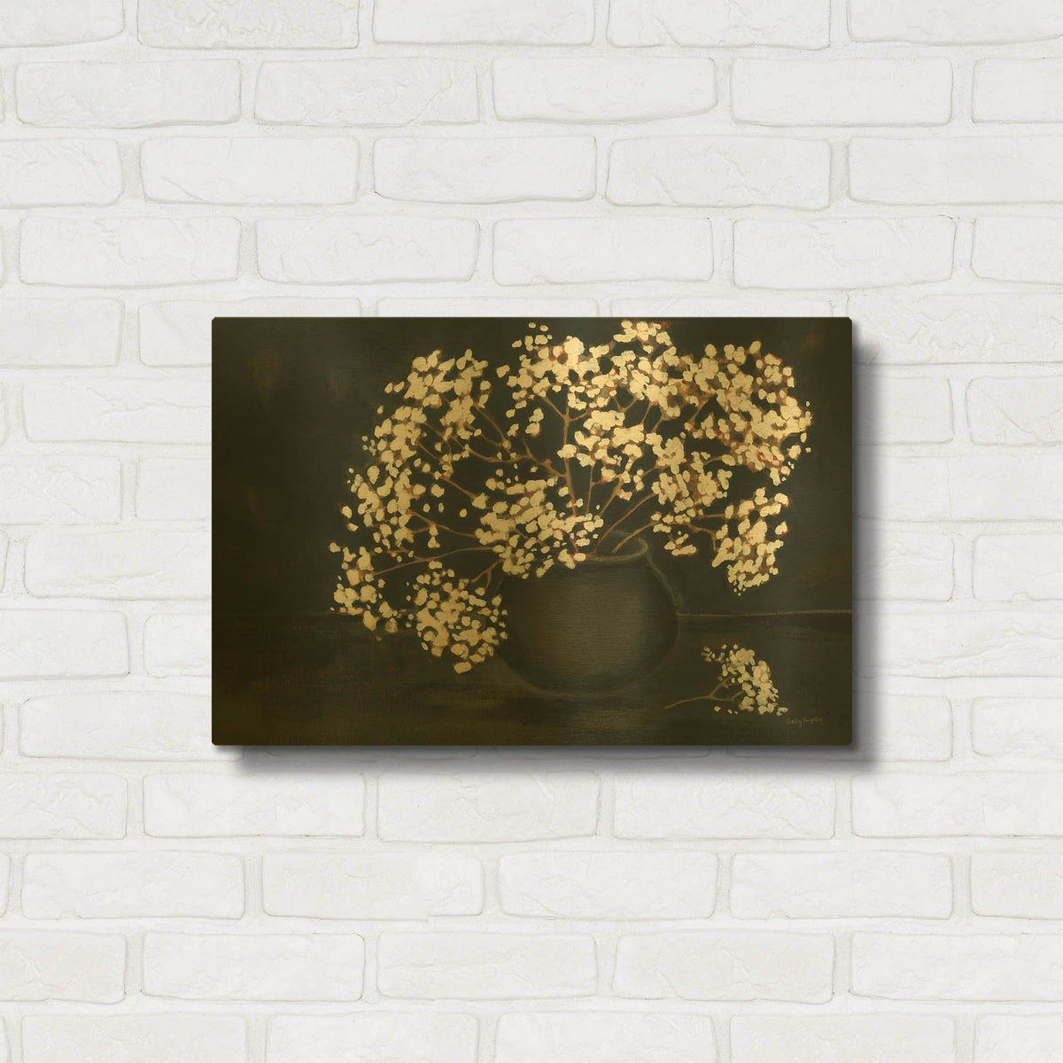 'Moody Baby' By Haley Knighten Gold Metal Wall Art