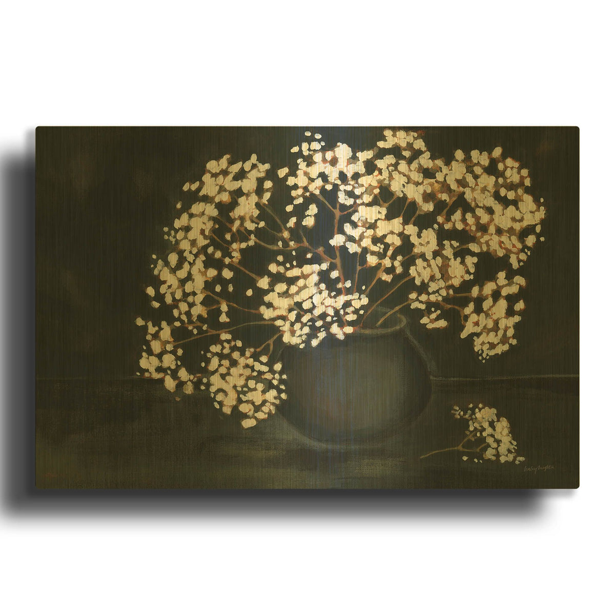'Moody Baby' By Haley Knighten Gold Metal Wall Art