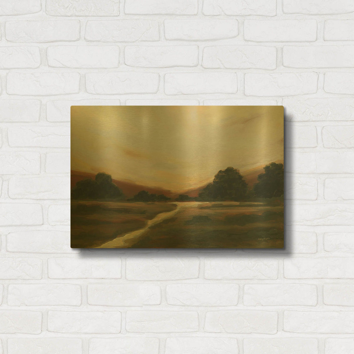 'Auburn Creek' By Haley Knighten Gold Metal Wall Art