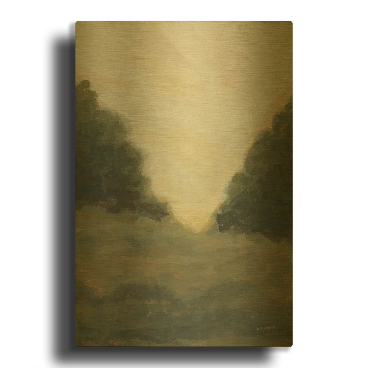 'Waking Up at Papa Grannys House' By Haley Knighten Gold Metal Wall Art