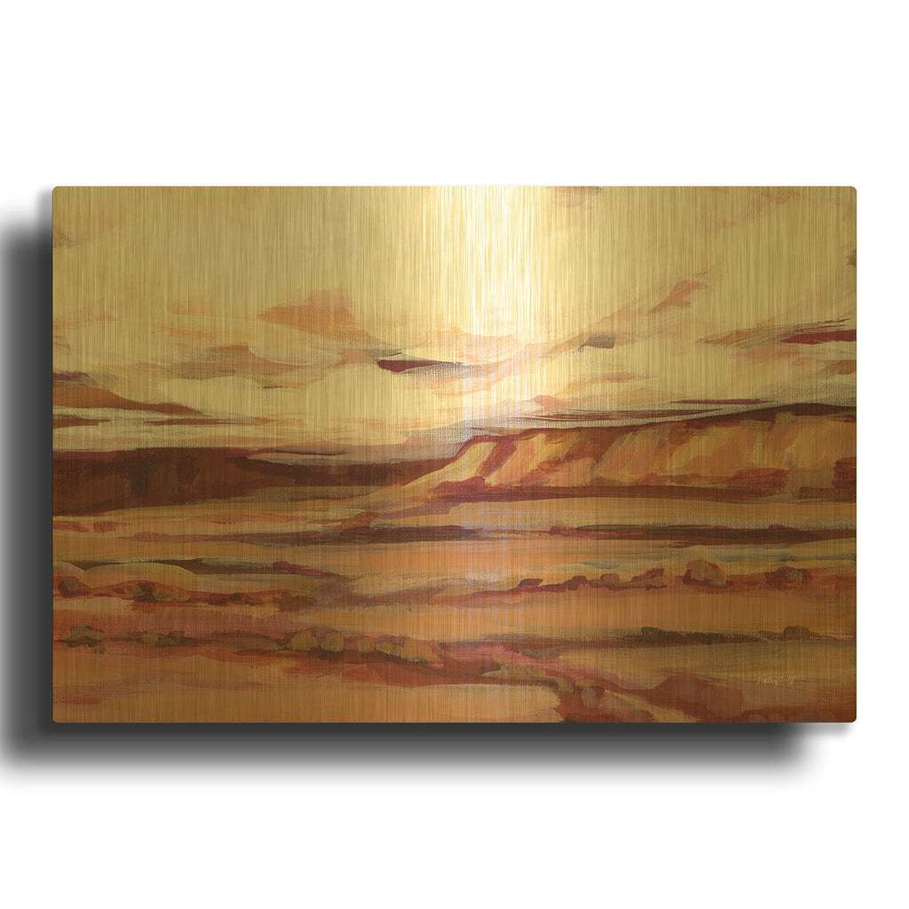 'Mauve Mesa 1' By Haley Knighten Gold Metal Wall Art